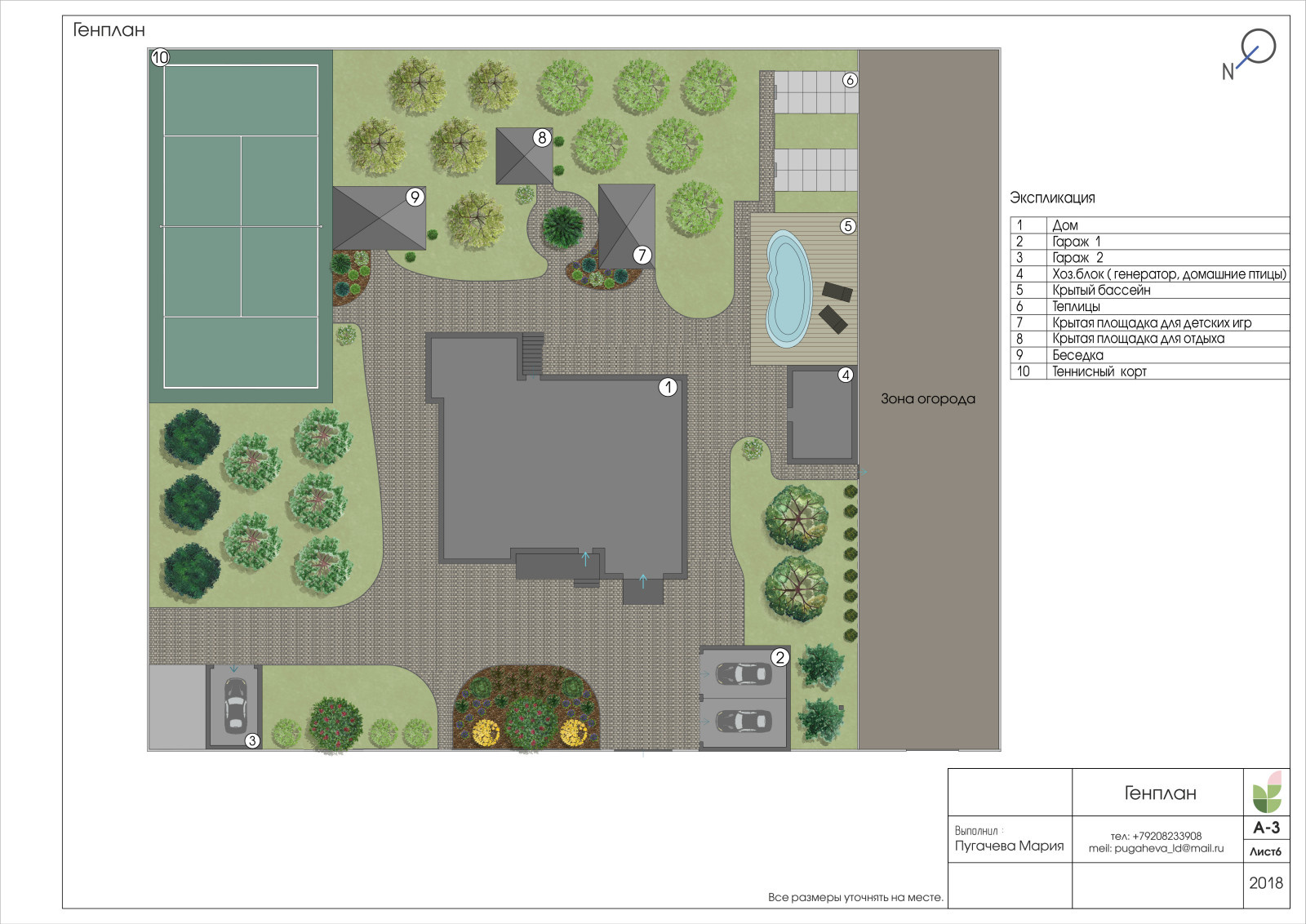 Territory landscape design project (city Orel, village Znamenka 2018)