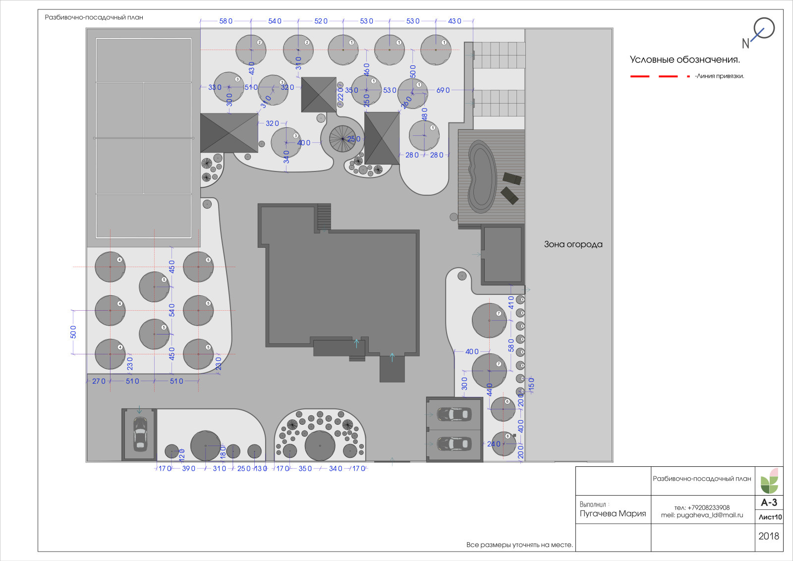 Territory landscape design project (city Orel, village Znamenka 2018)