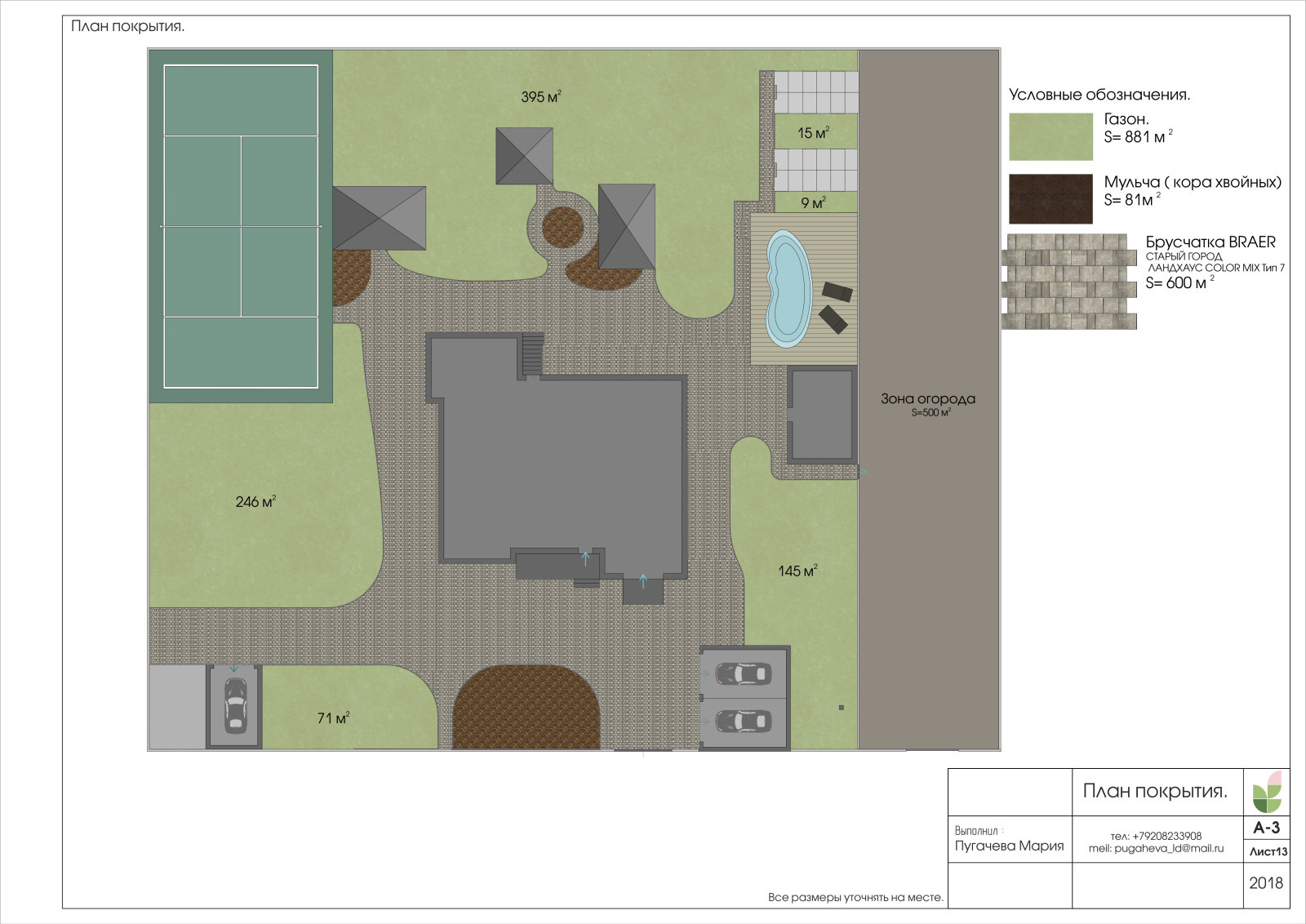 Territory landscape design project (city Orel, village Znamenka 2018)