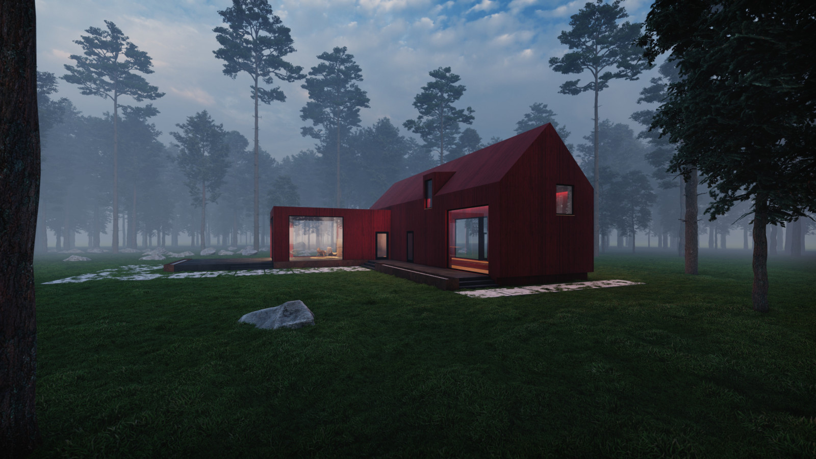 Бассейн в лесу