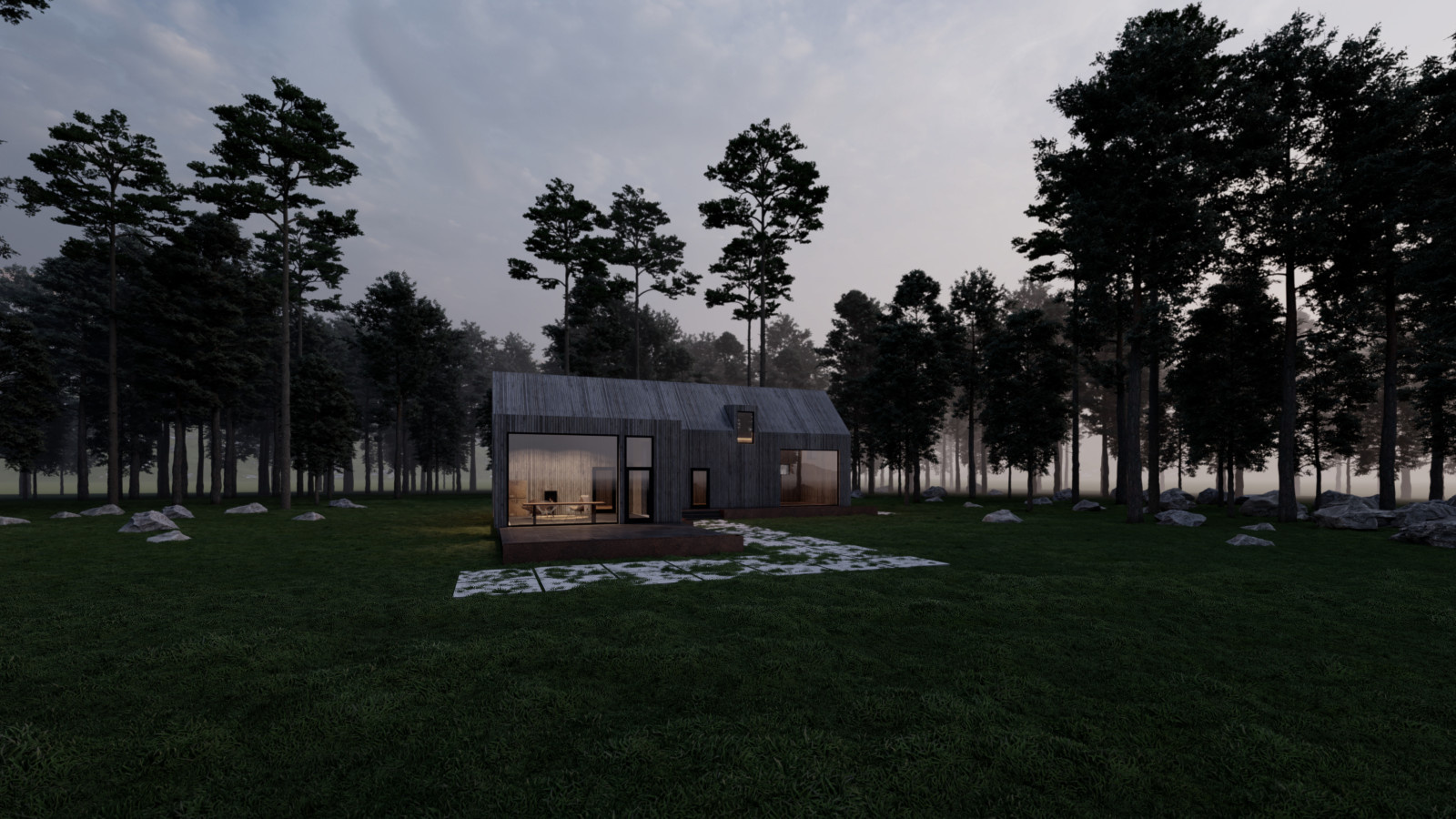 Бассейн в лесу