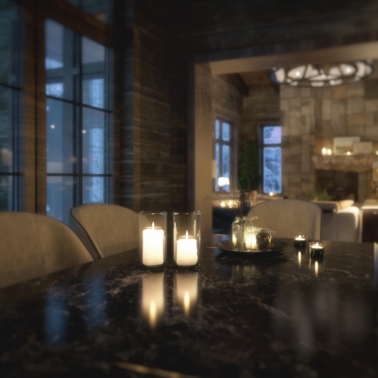 Интерьер деревянного дома.