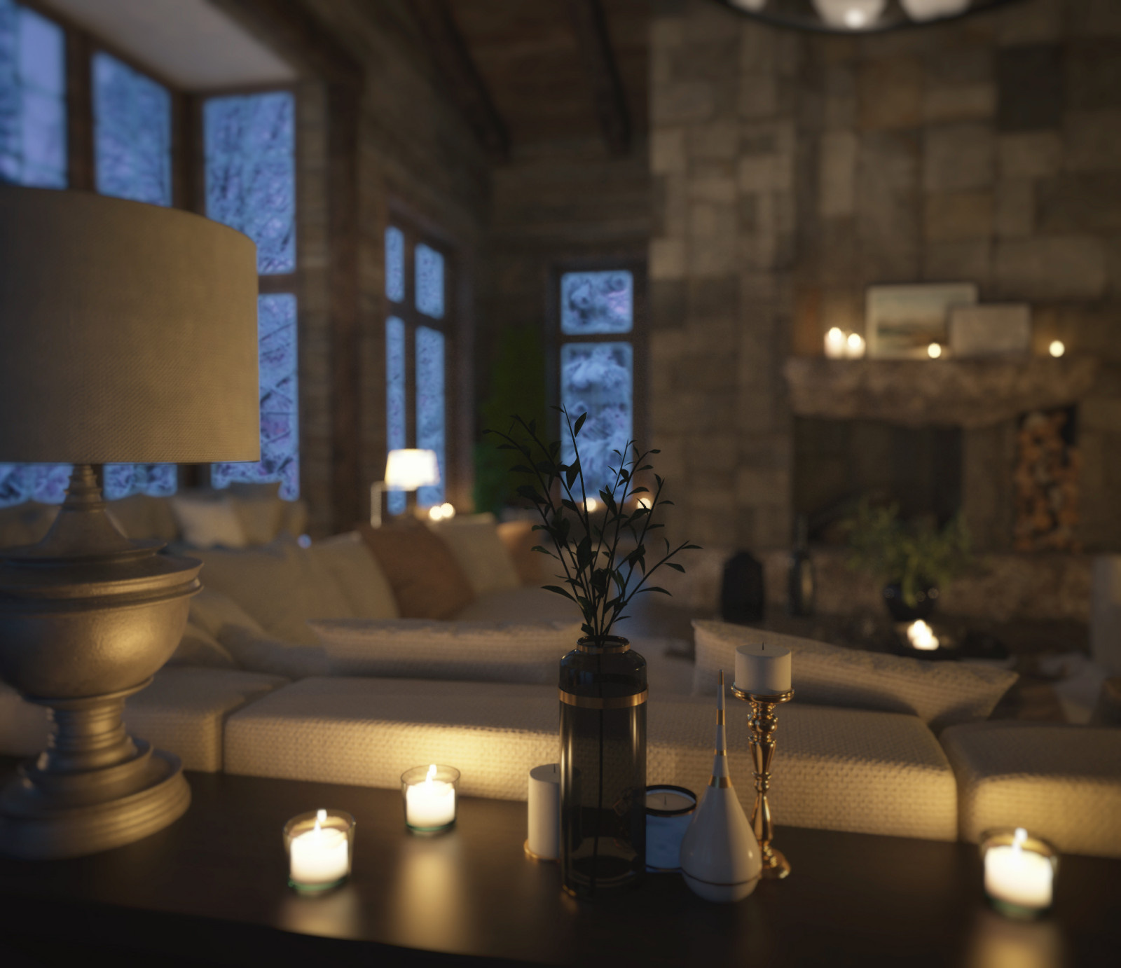 Интерьер деревянного дома.