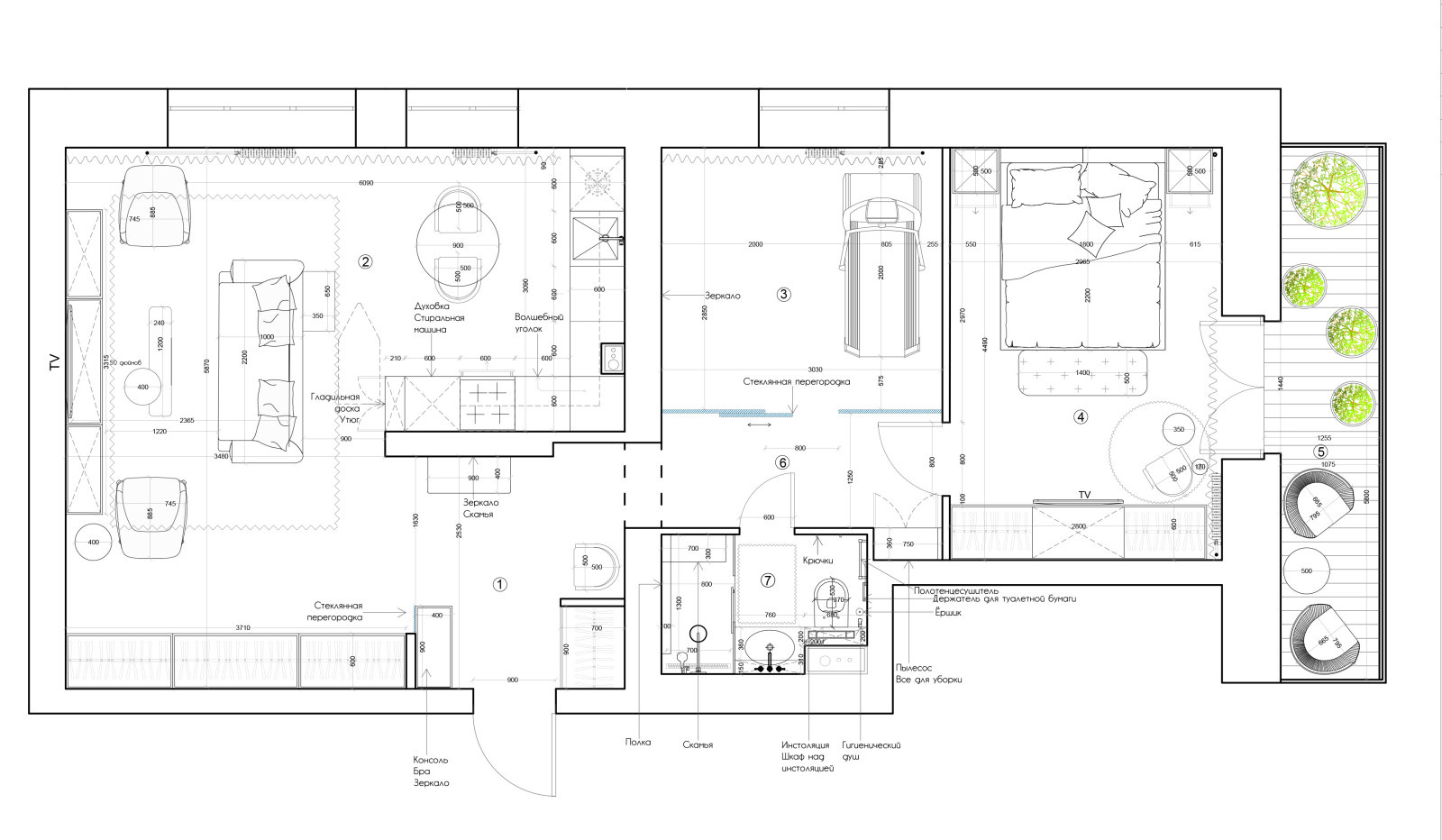 Современная квартира в Москве для девушки