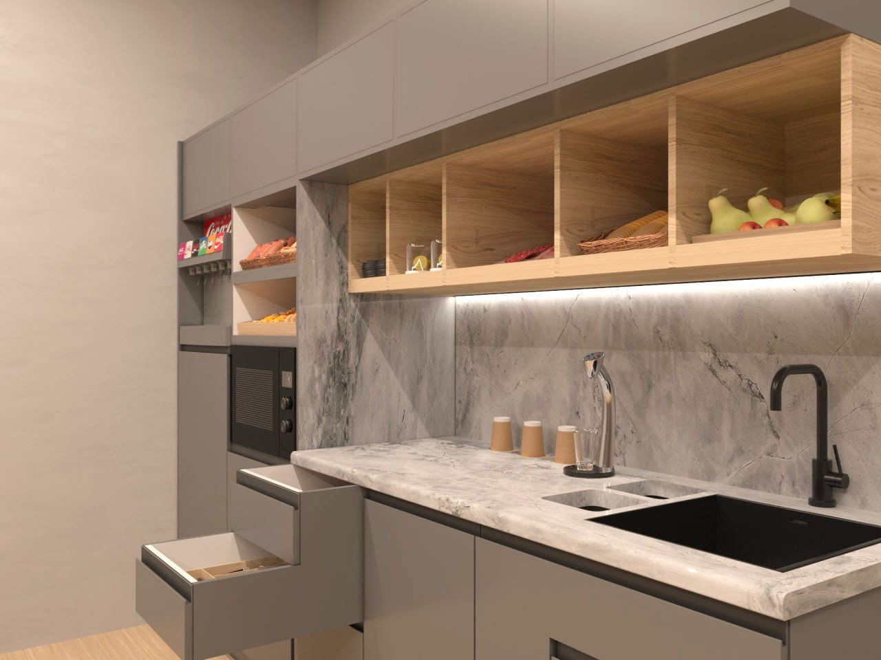 Проектирование кухни с наполнением