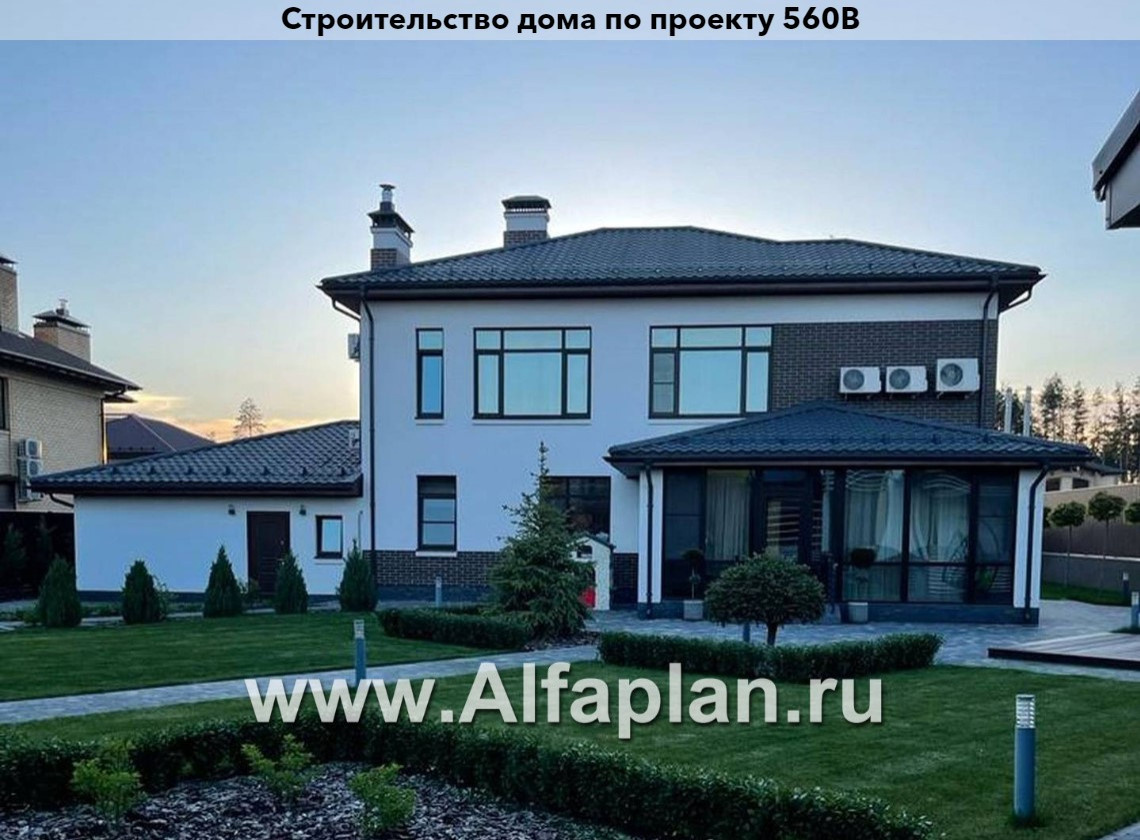 560B «ПРАЙД» - современный коттедж с остекленной верандой и гаражом