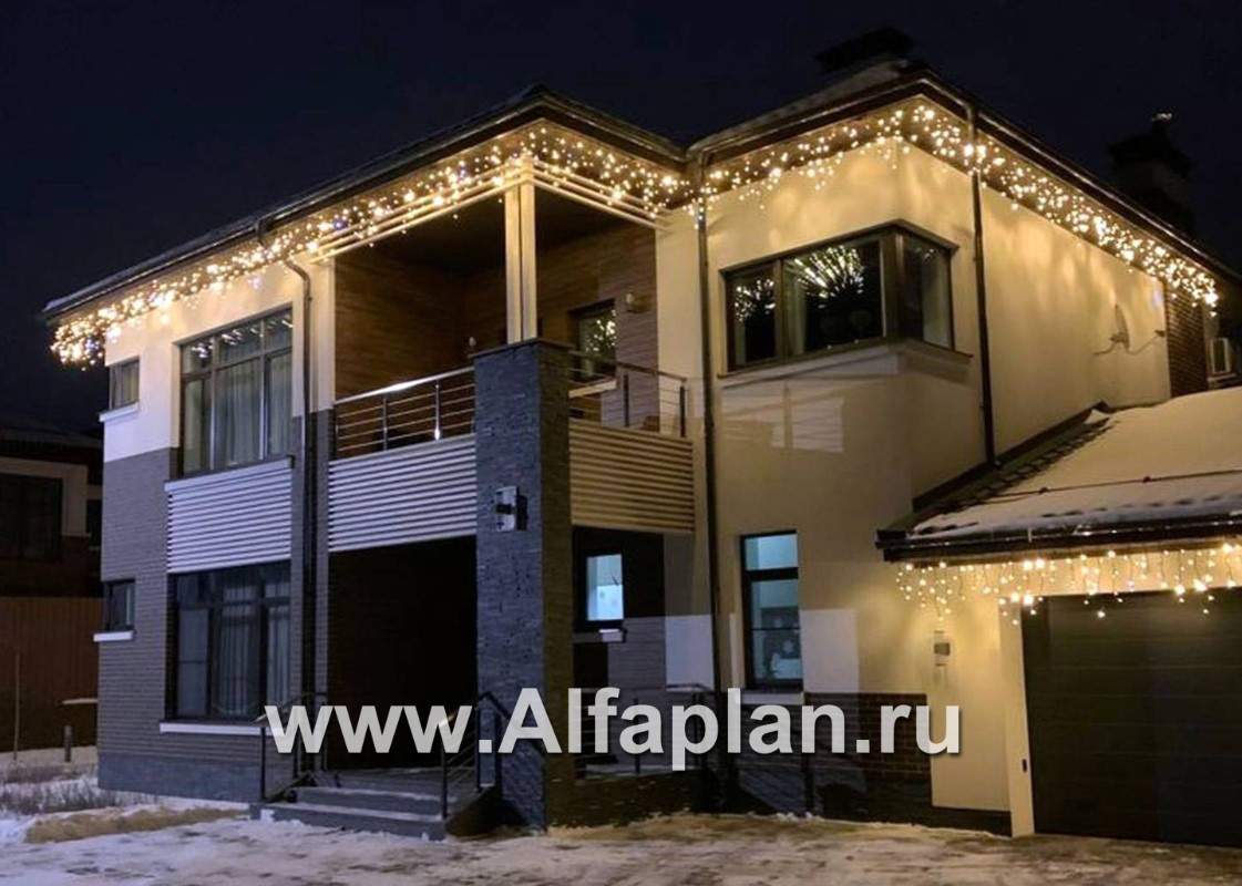 560B «ПРАЙД» - современный коттедж с остекленной верандой и гаражом