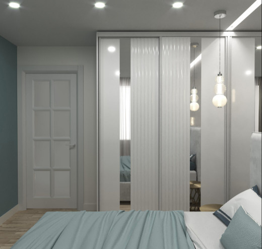 Квартира в голубых тонах.