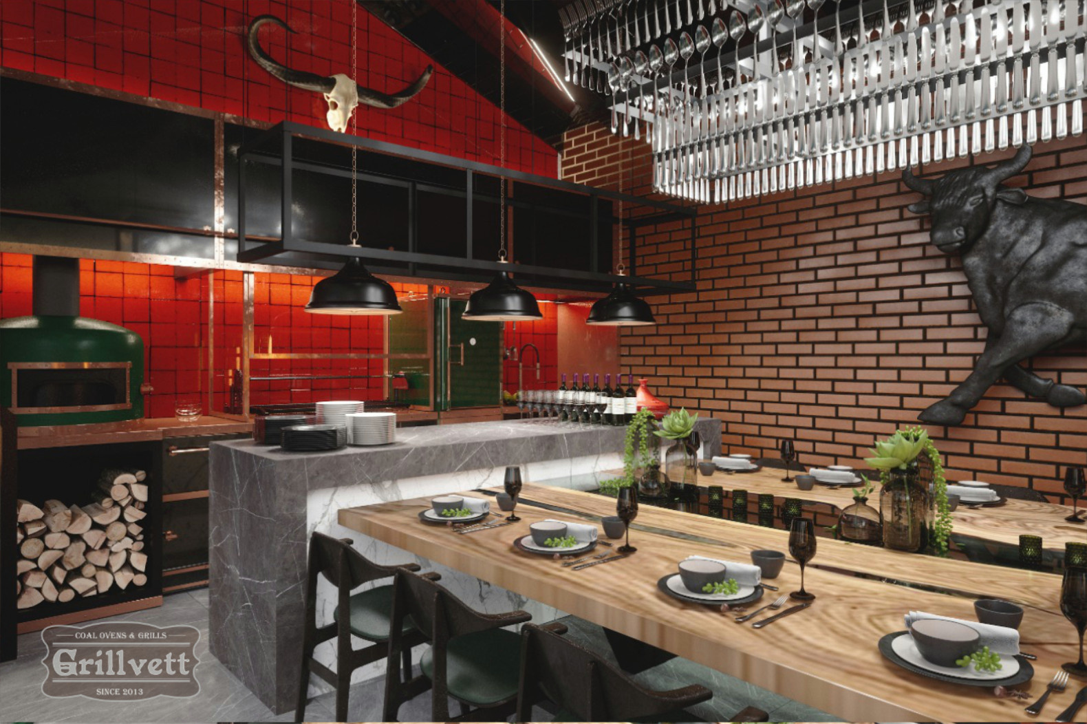 Немчиновка. Летняя кухня с террасой и зоной барбекю.