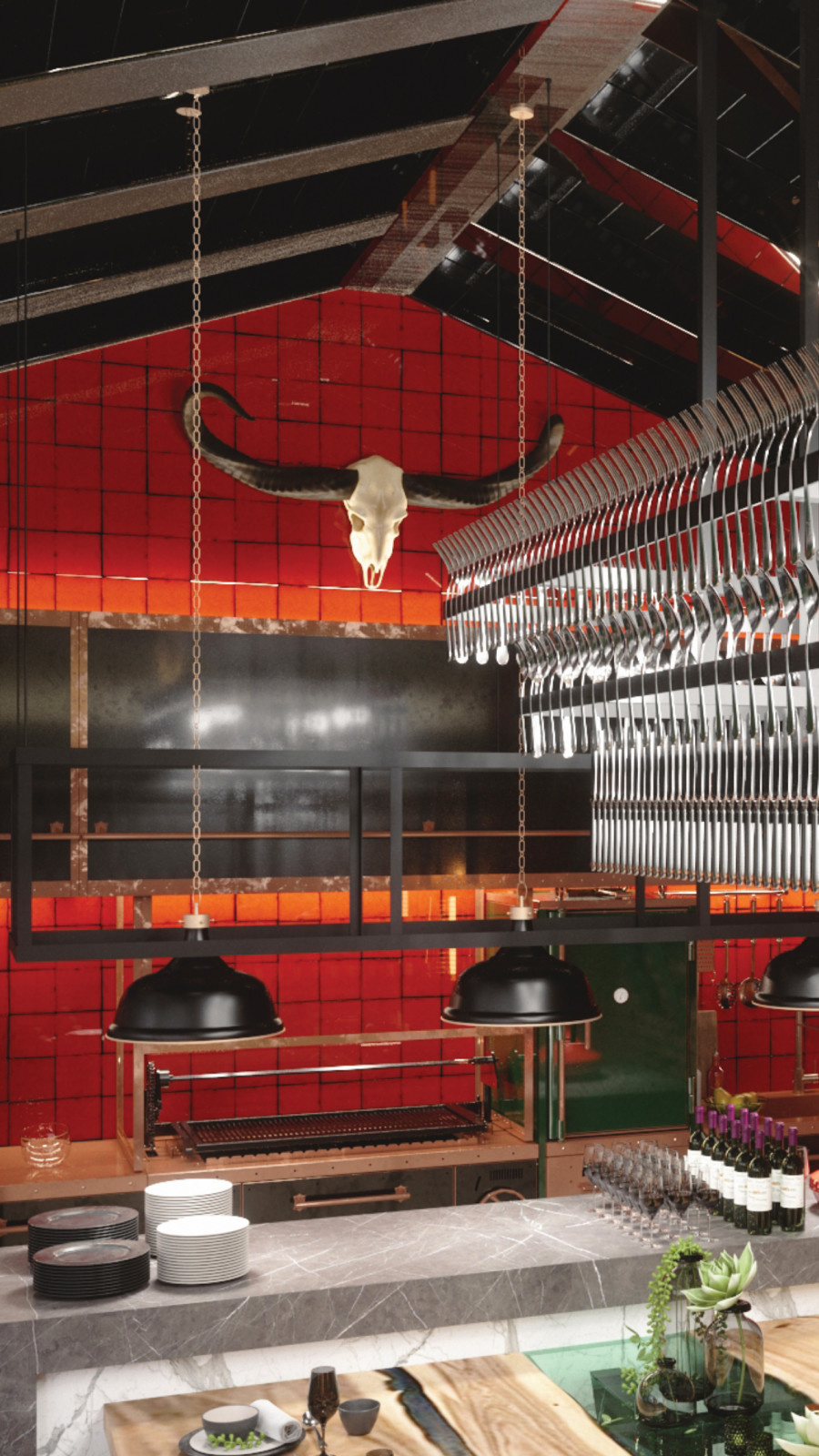 Немчиновка. Летняя кухня с террасой и зоной барбекю.