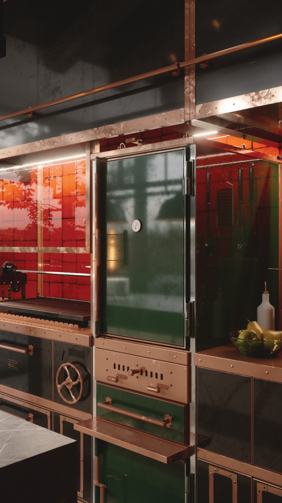 Немчиновка. Летняя кухня с террасой и зоной барбекю.