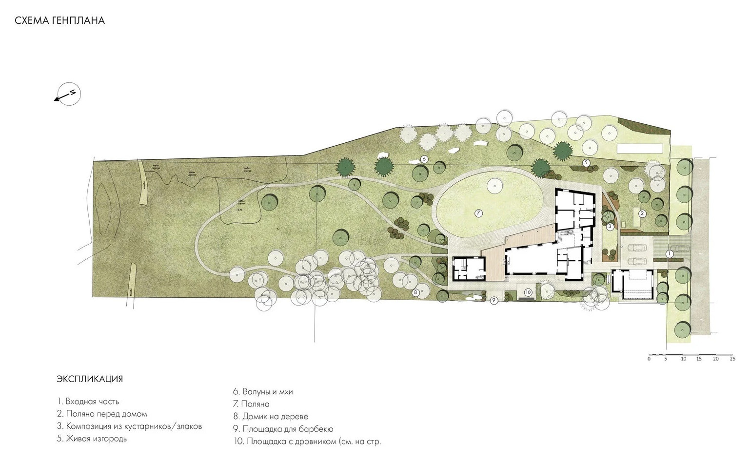 Ландшафтная концепция Дом-крыло