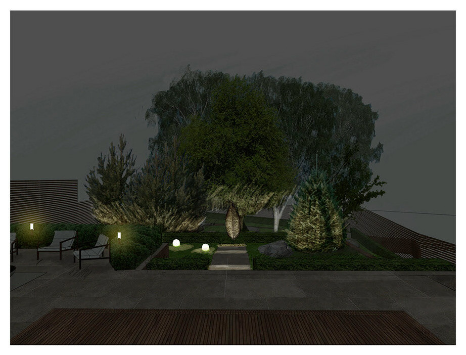 Ландшафтная концепция частного сада. Немчиновка