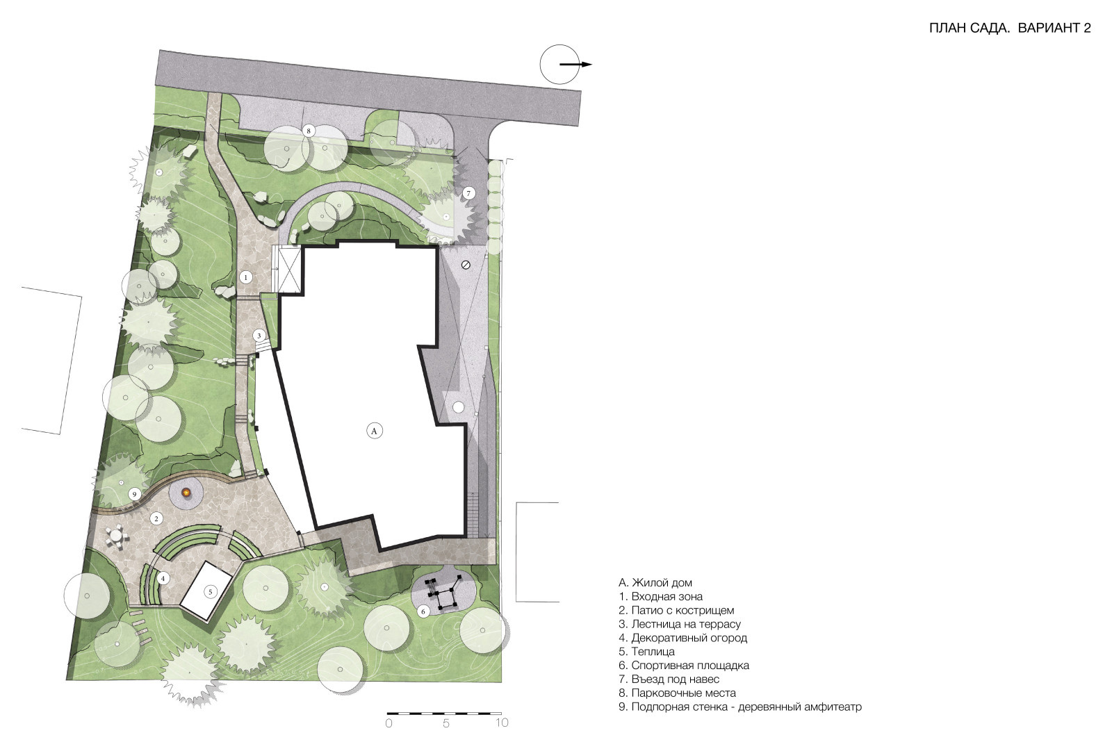 Планировочная концепция дачного участка в Салтыковке