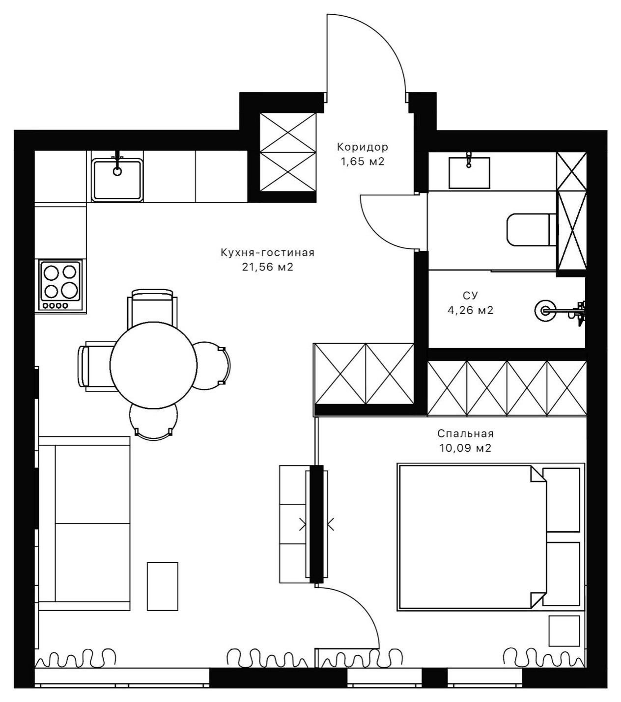 ЖК Green park 40 м²