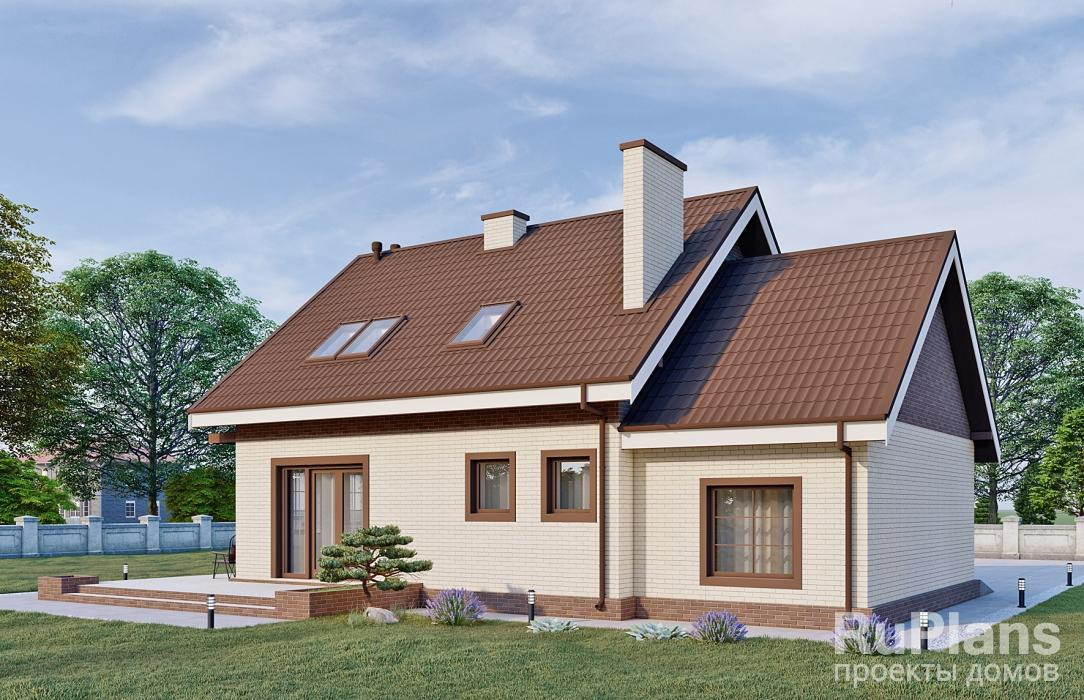 Rg5206 - Одноэтажный дом с мансардой, гаражом, балконом и тремя спальнями