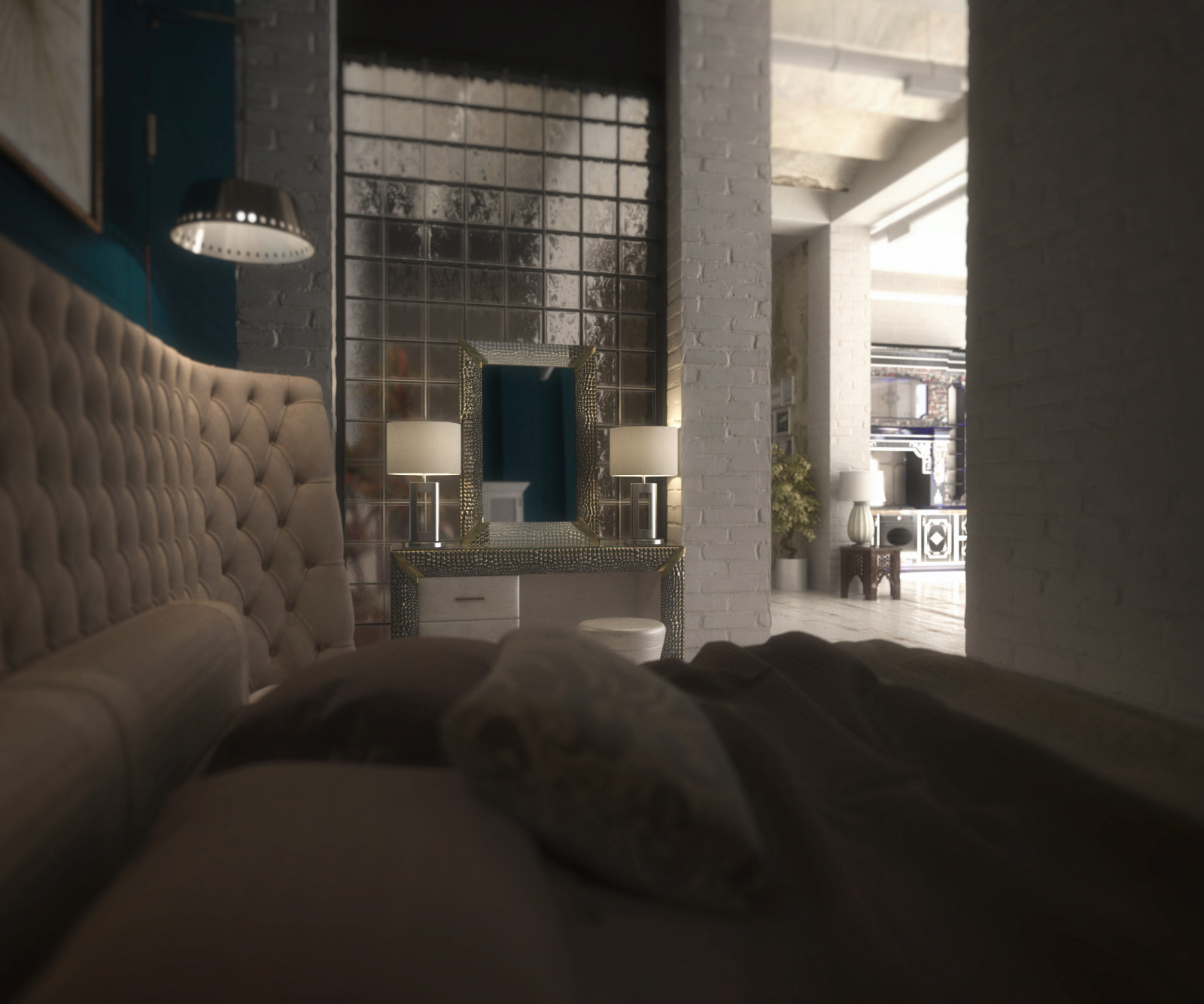 Лофт интерьер апартаментов в Казани.