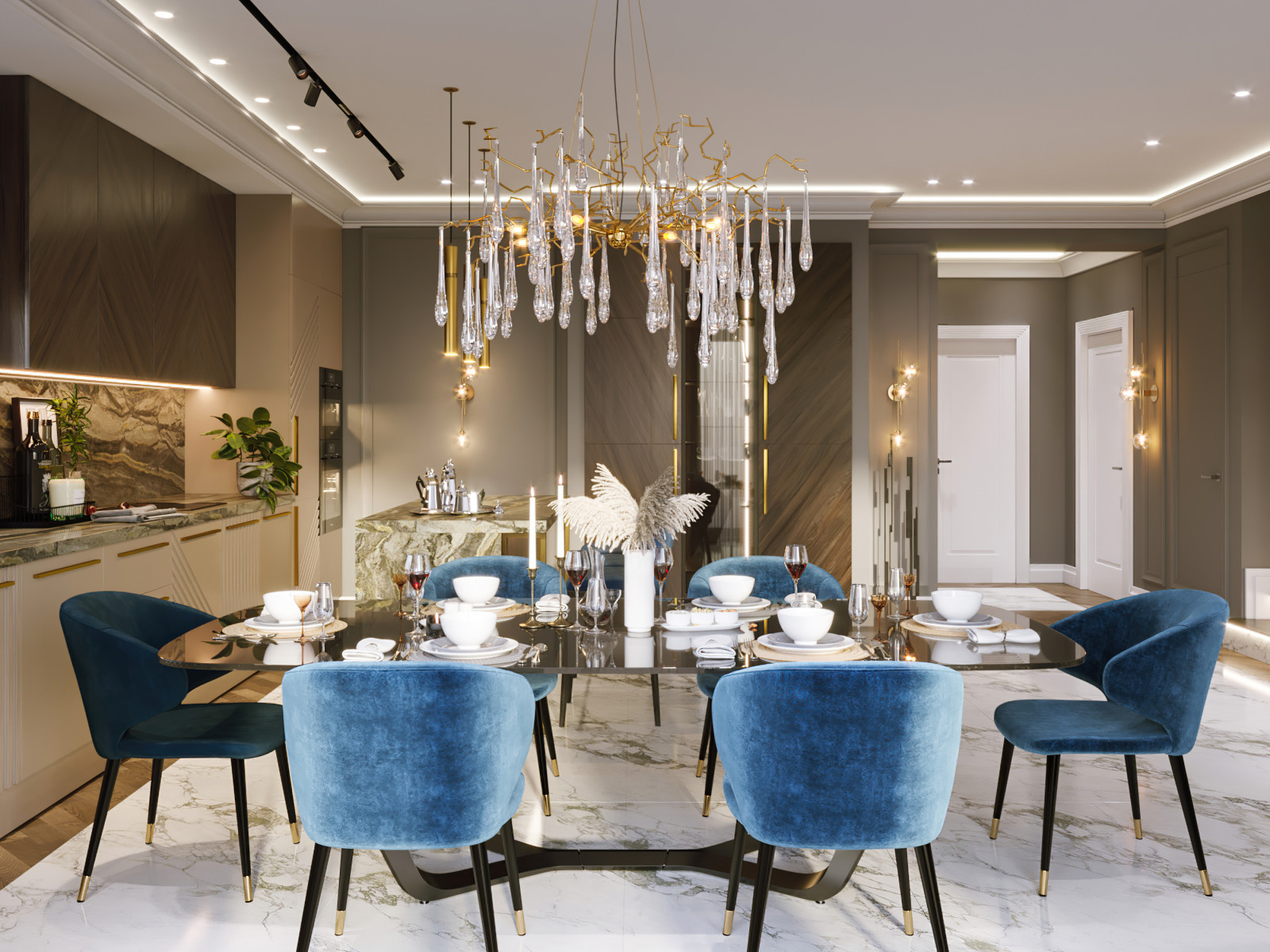 Интерьер загородного дома 280 кв.м КП Вешки