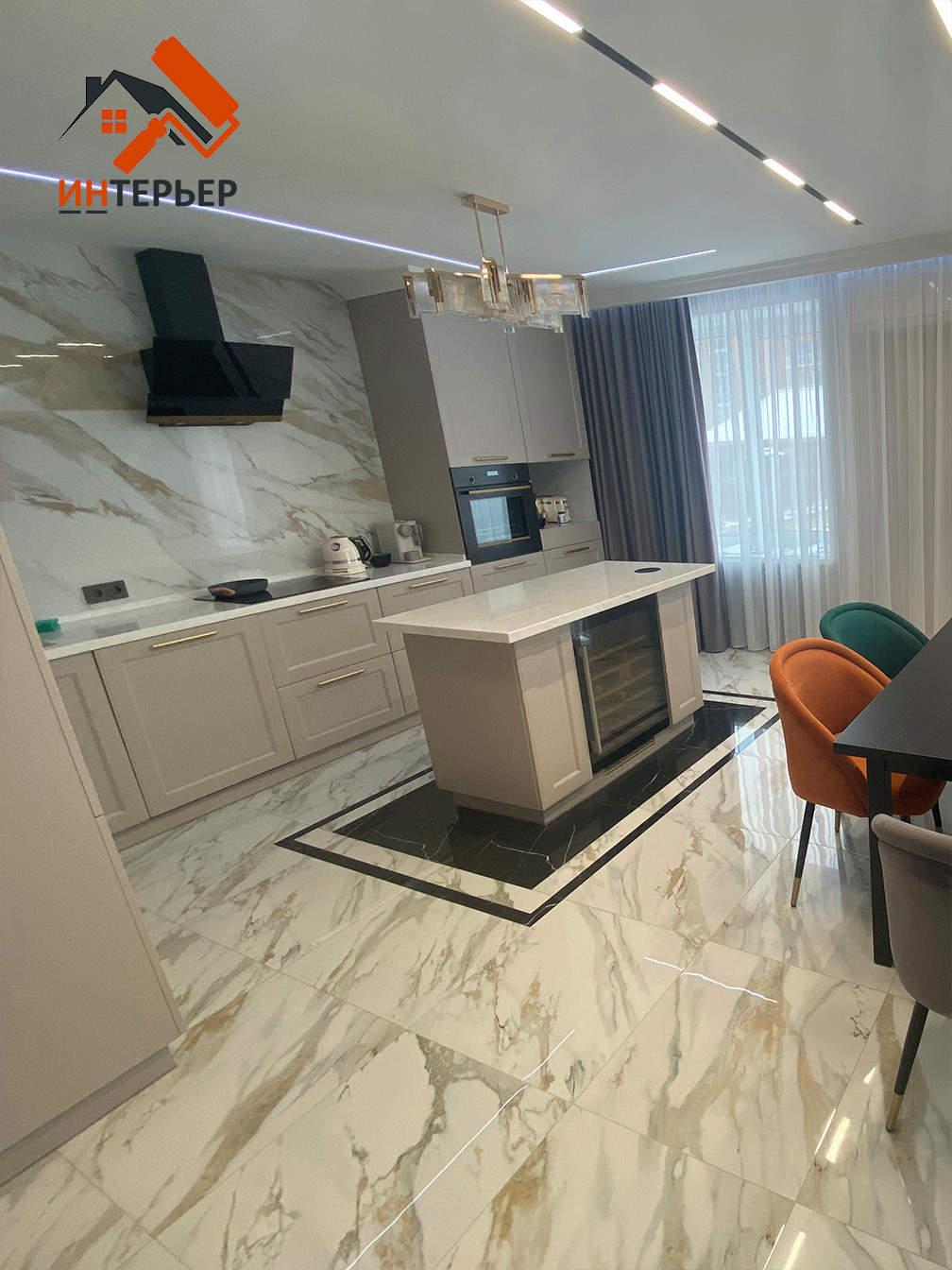 Гостиная - ремонт коттеджа под ключ