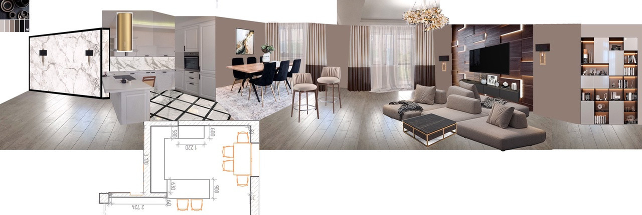 Квартира в контрастных цветах