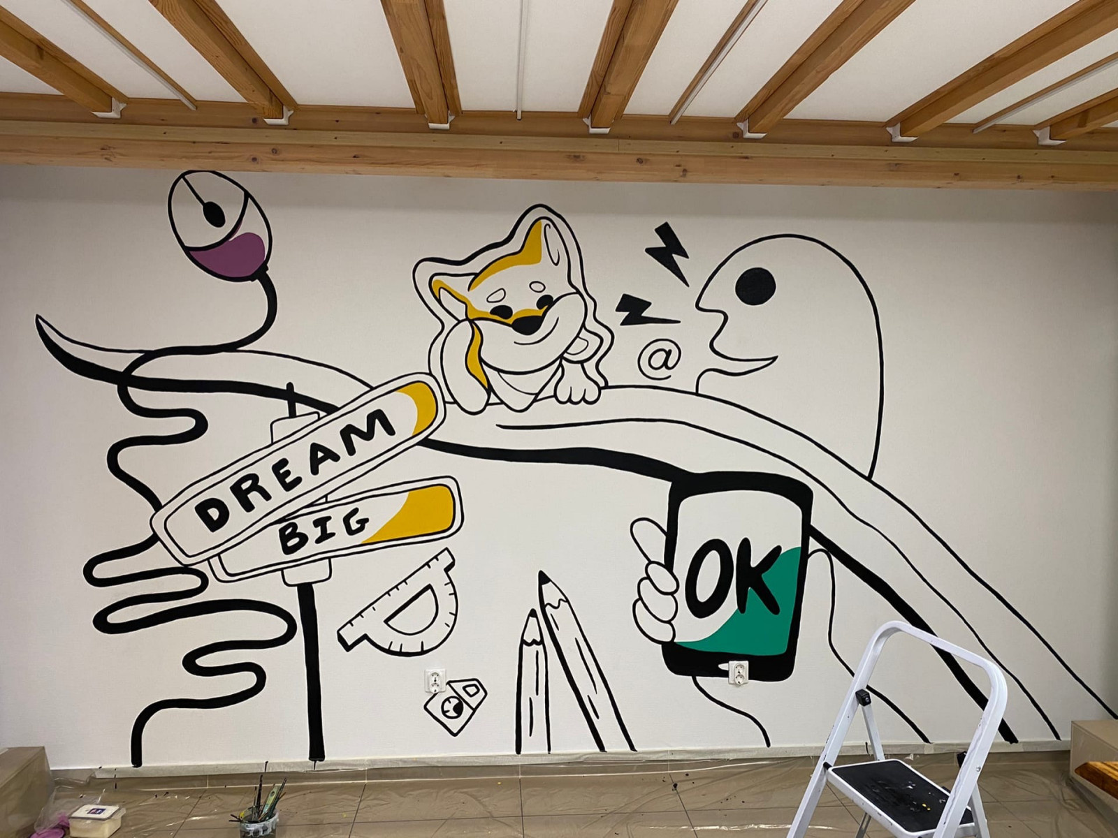 Роспись стен офиса обучающей компании