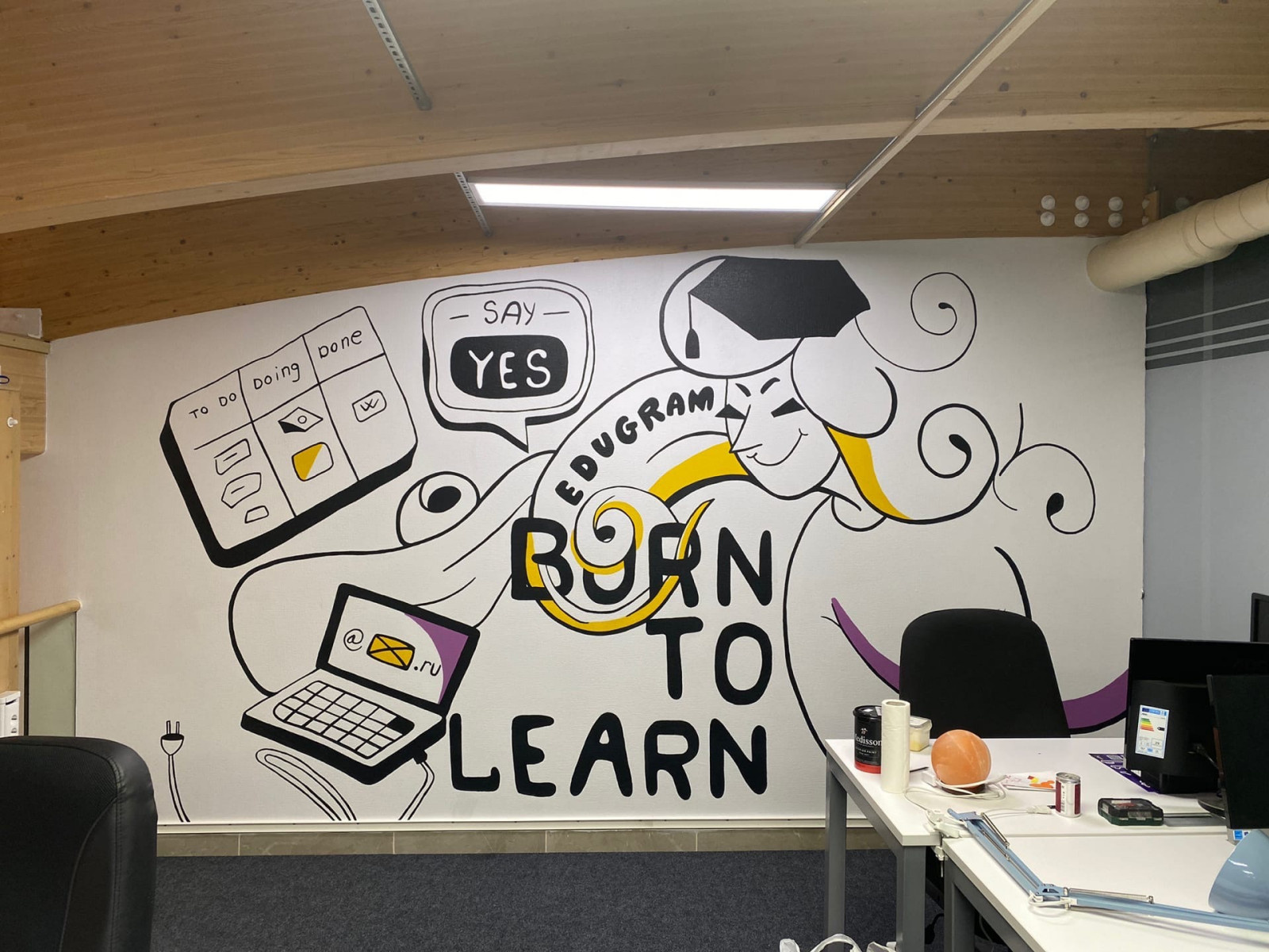Роспись стен офиса обучающей компании