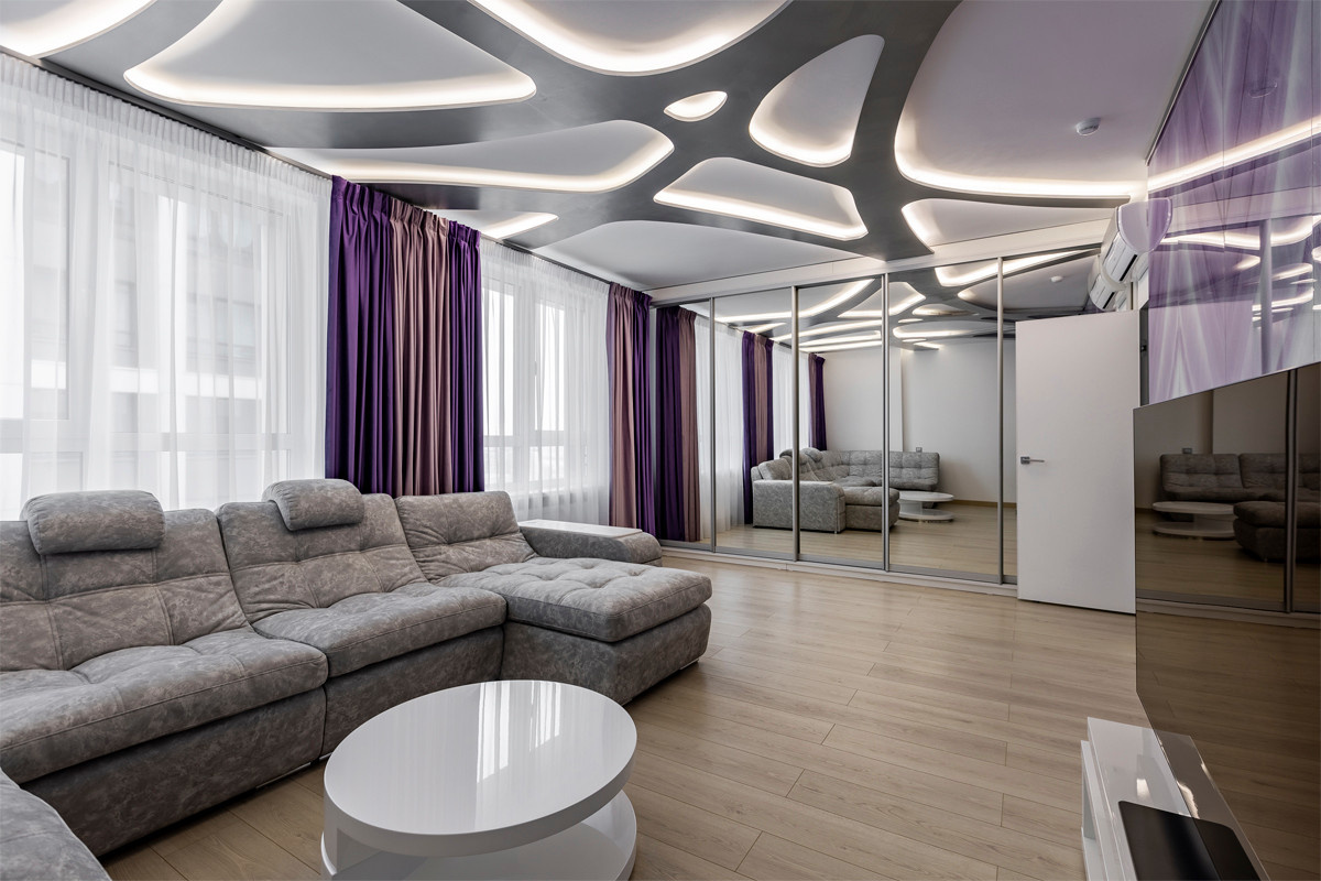 "Всплески жизни". Дизайн 3-х комнатной квартиры в современном стиле.сере