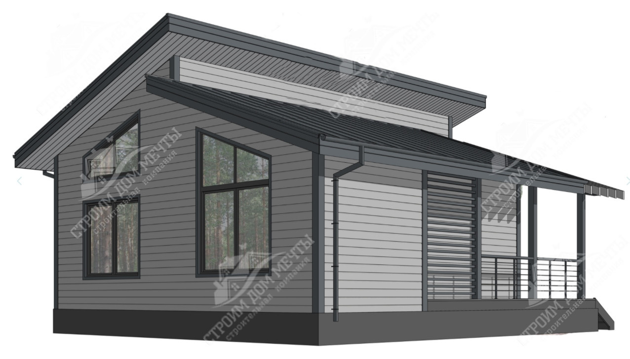 Дом 10х9 м, мансардный этаж