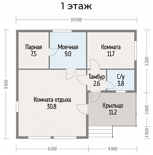 Каркасная баня 9х10 м