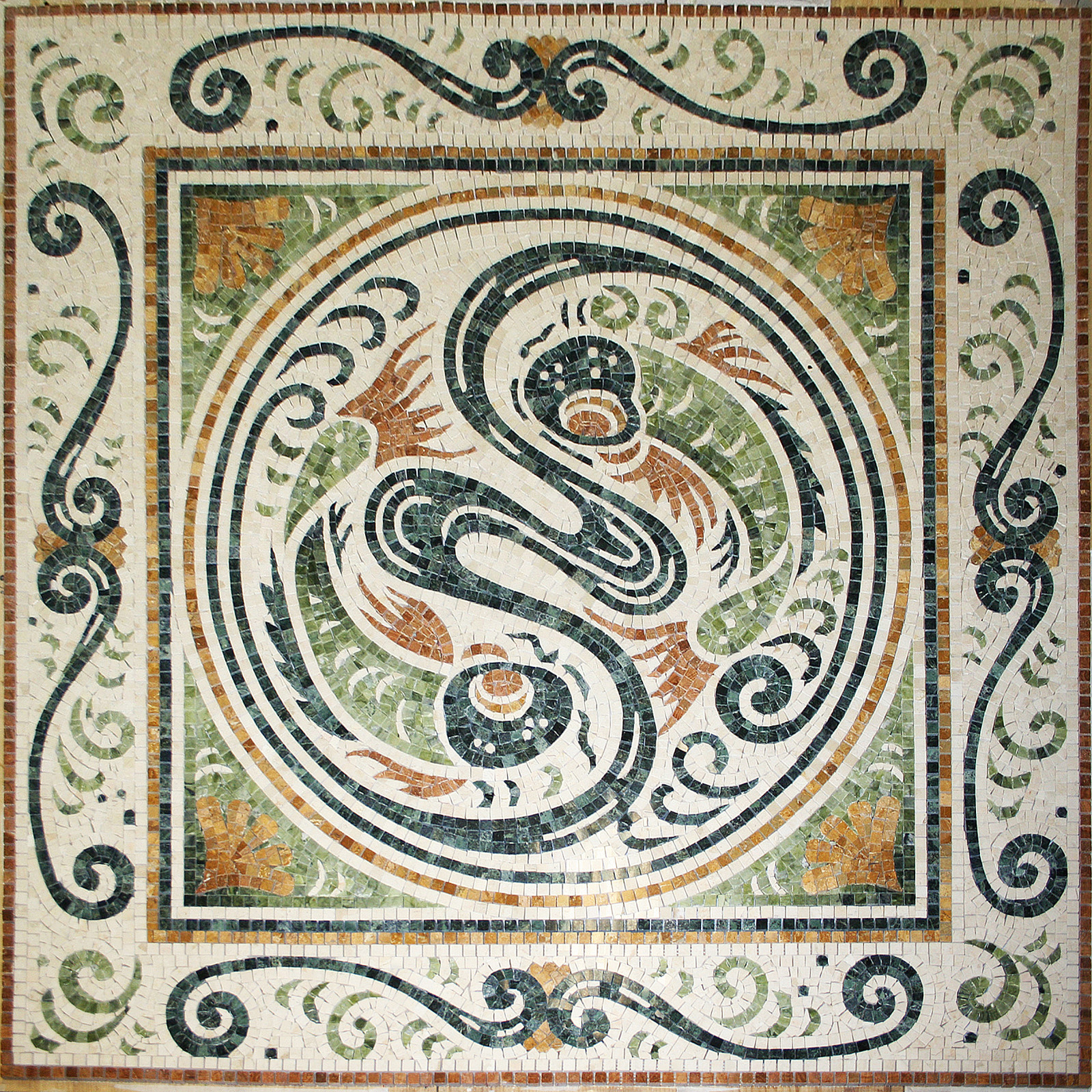 Art-deco mosaic in the bathroom
