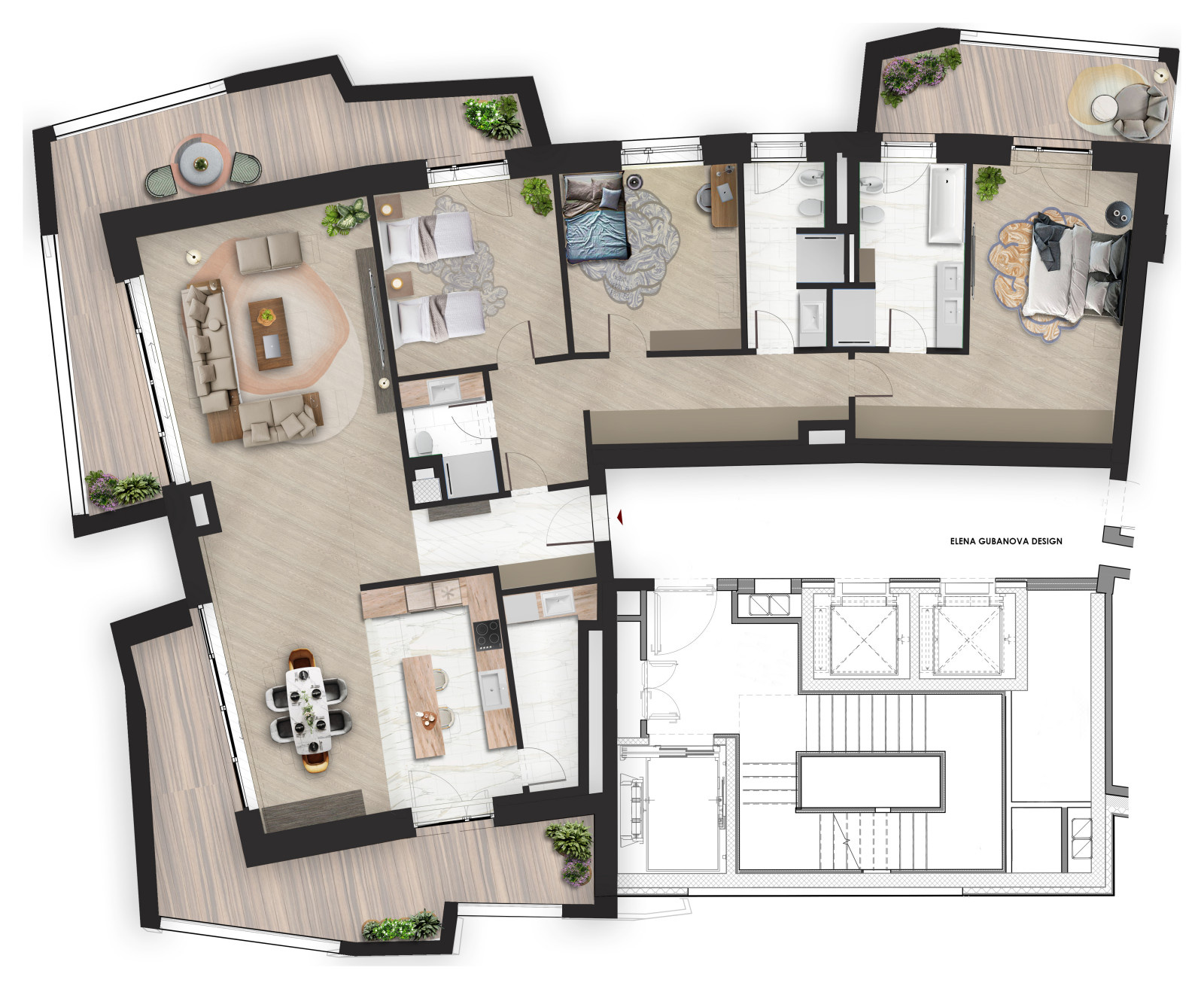 Обложка проекта: Private apartment. Residenze Libeskind City Life. Milan