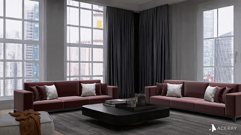 Дизайн решение для гостиной с панорамными окнами