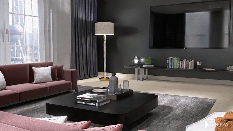 Дизайн решение для гостиной с панорамными окнами