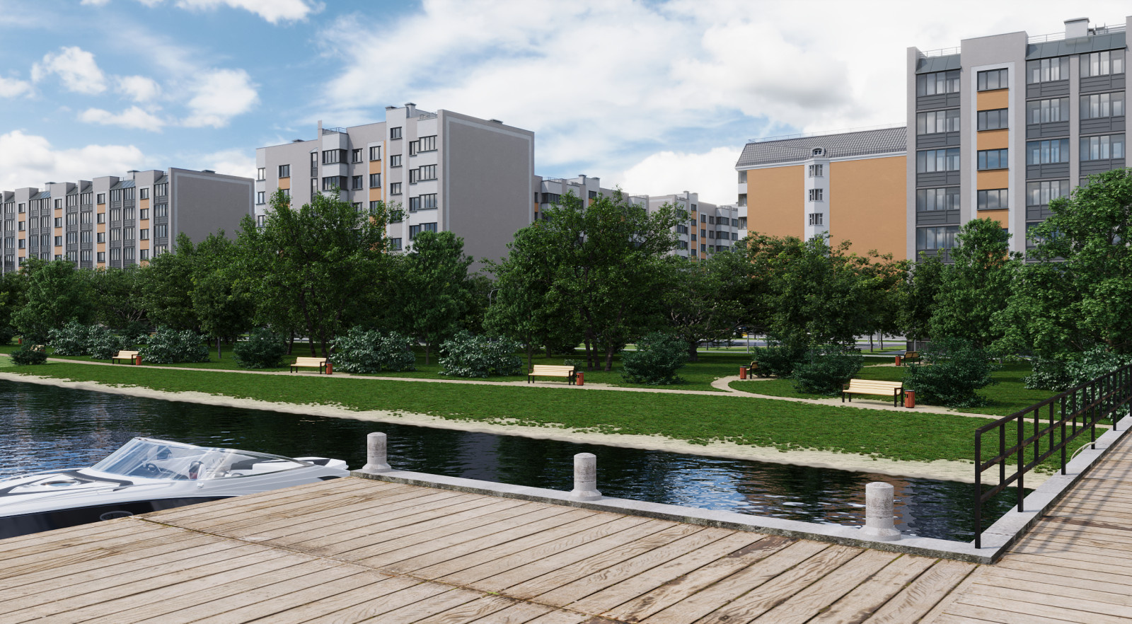 Визуализация комплекса жилой и коммерческой застройки в г. Кимры