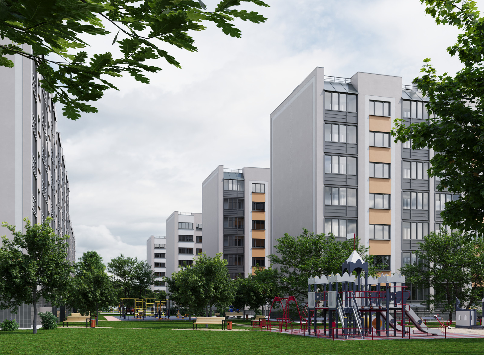 Визуализация комплекса жилой и коммерческой застройки в г. Кимры