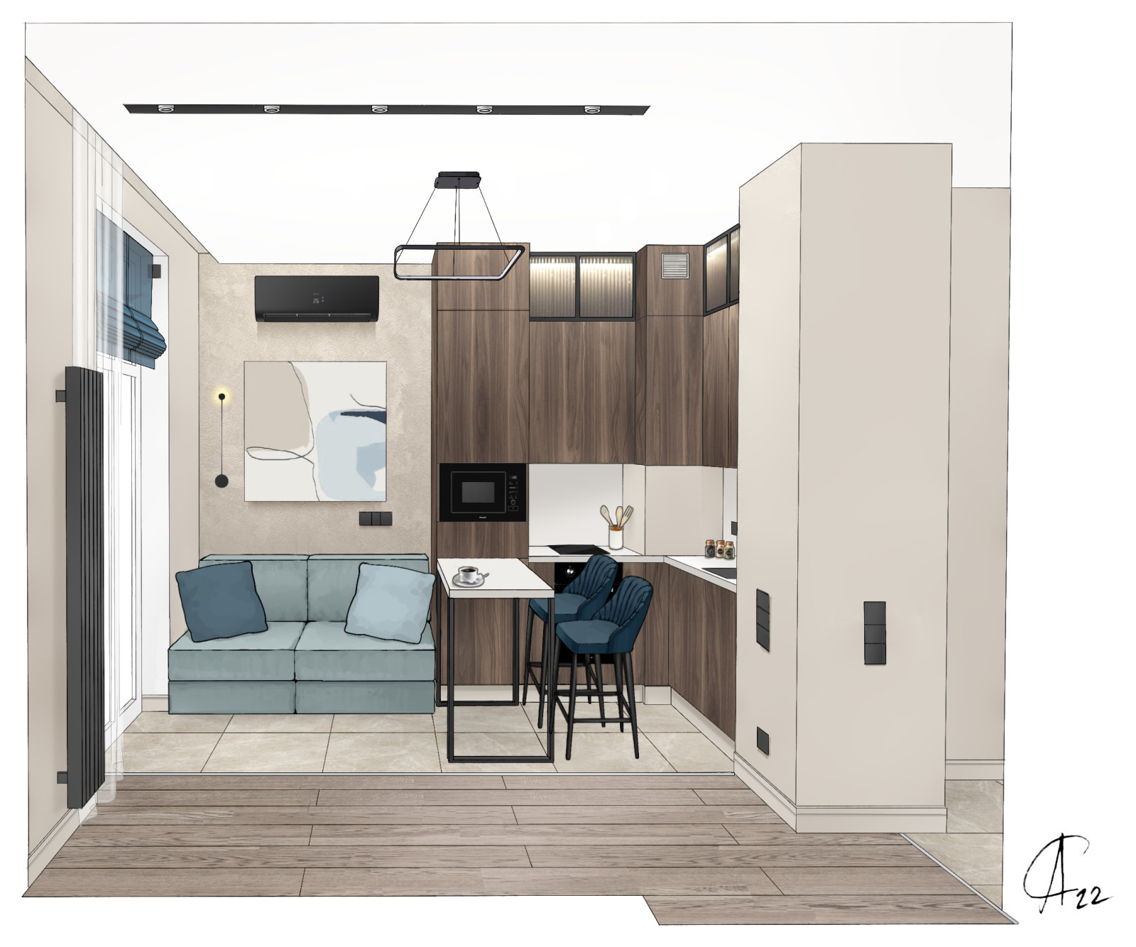 Квартира в стиле контемпорэри