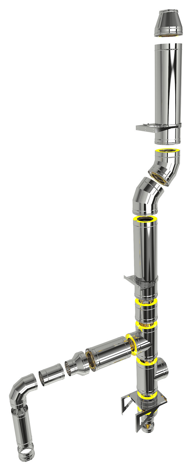 Монтаж дымоходов из нержавеющей стали