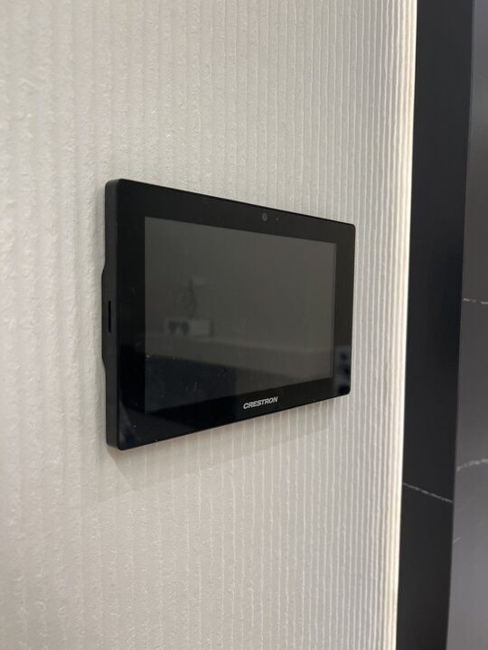 Crestron control screen for home cinema