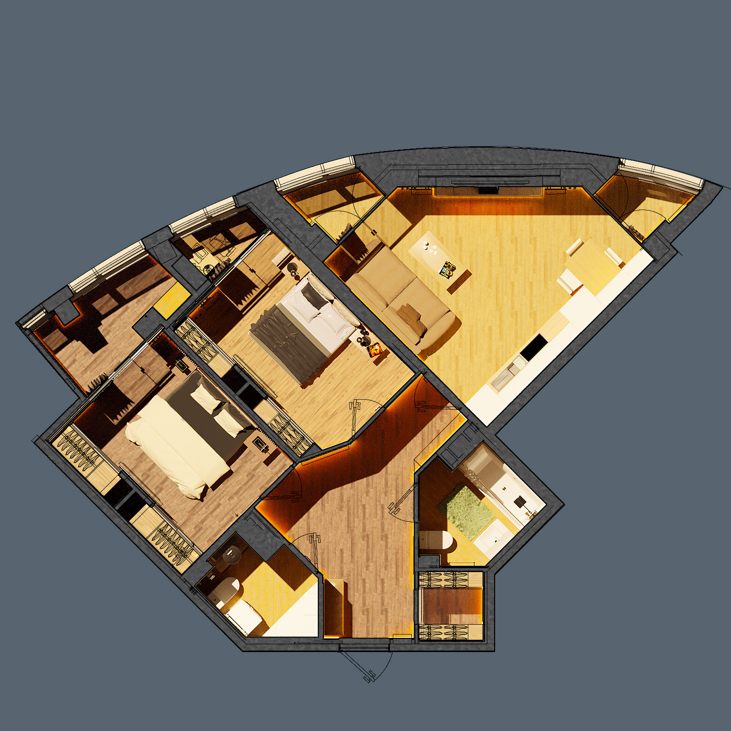 Дихайн проект 2 к.квартиры. г. Санкт Петербург