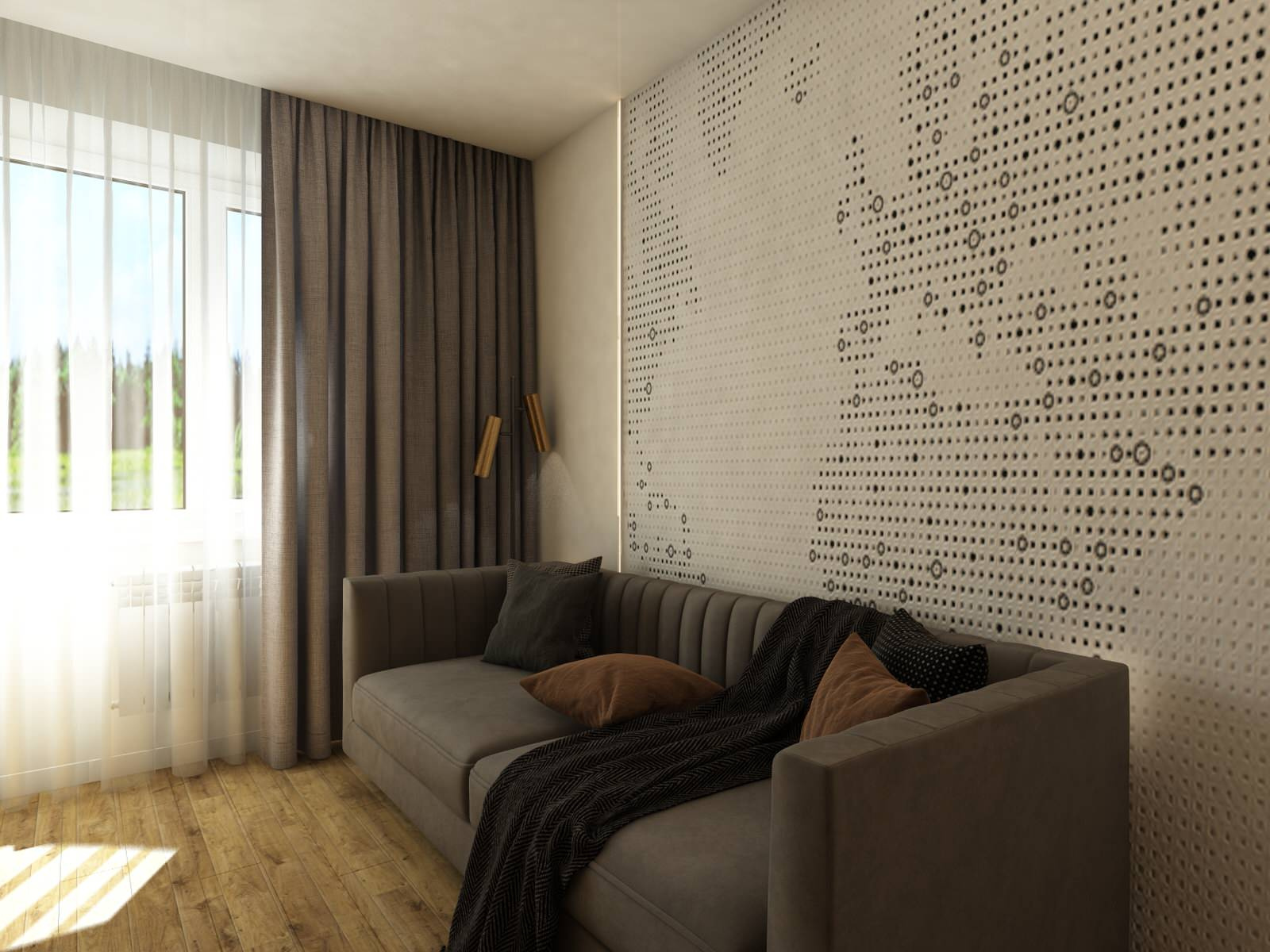 Квартира 60 кв.м. ТЗ от заказчика "Ярко и не ярко))"