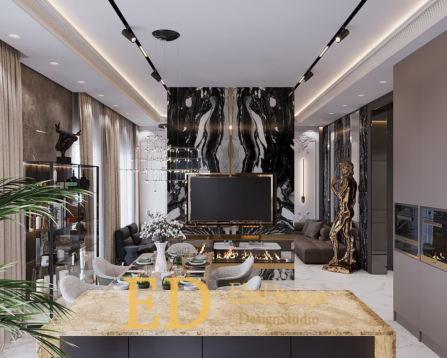 Дом неоклассика - 3 (кухня-гостиная)