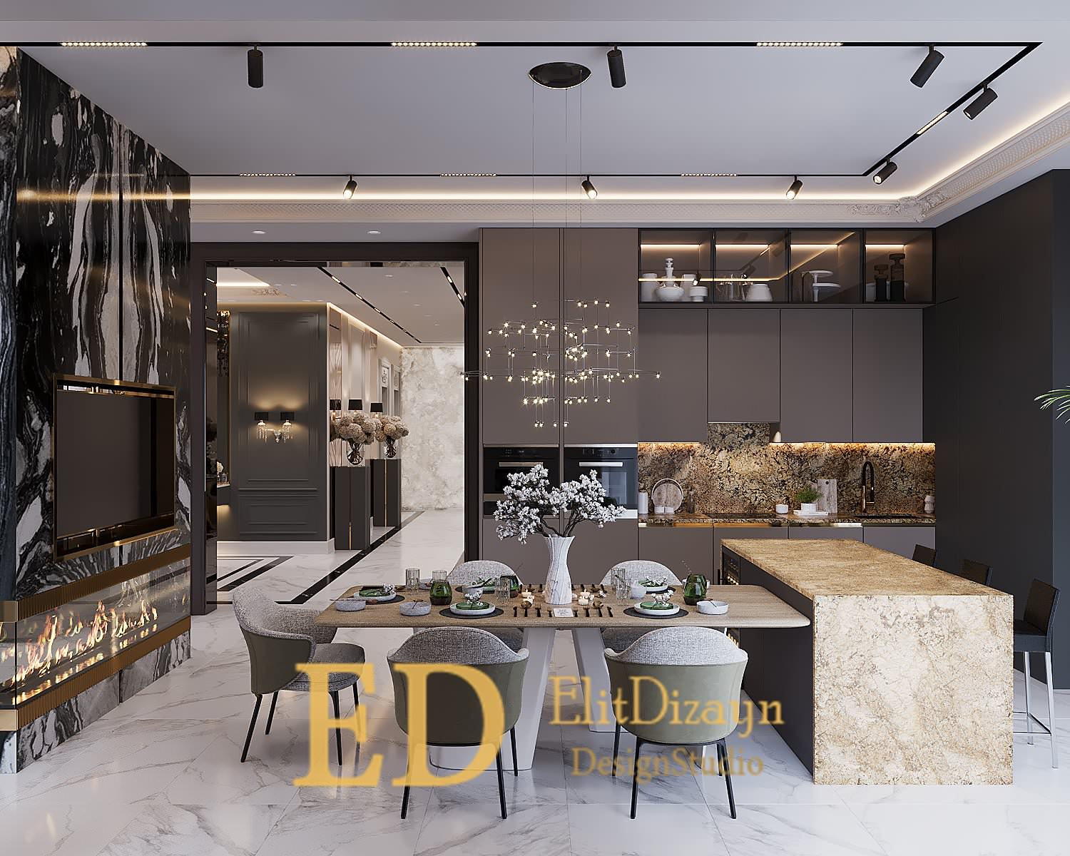 Дом неоклассика - 3 (кухня-гостиная)