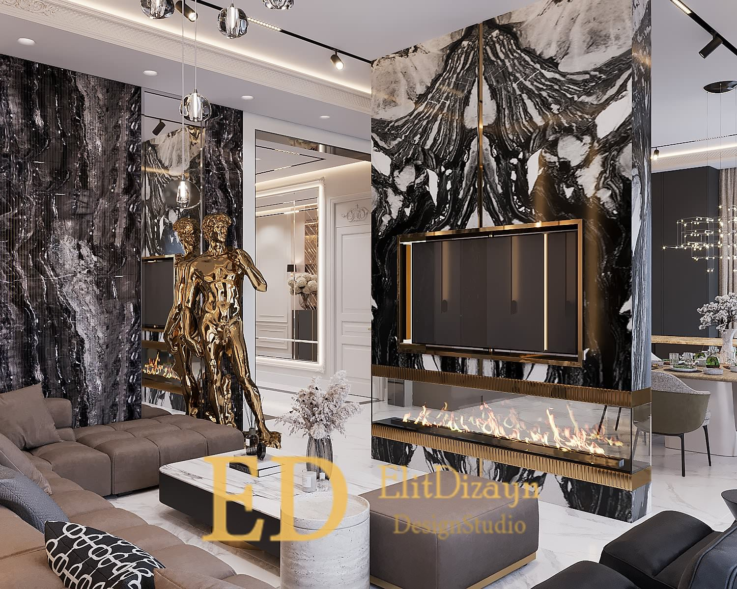 Дом неоклассика - 3 (кухня-гостиная)