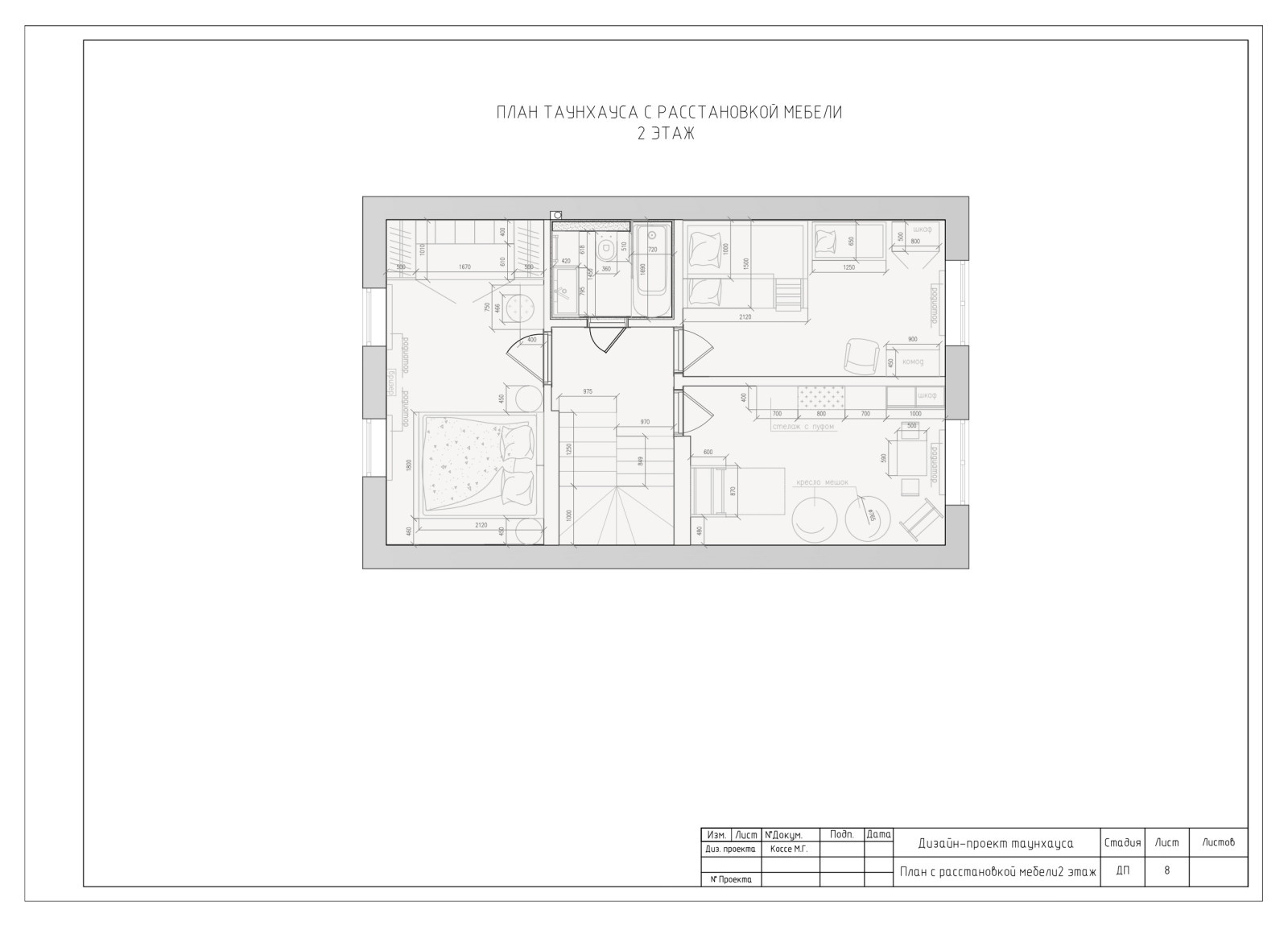 Планировка с расстановкой мебели