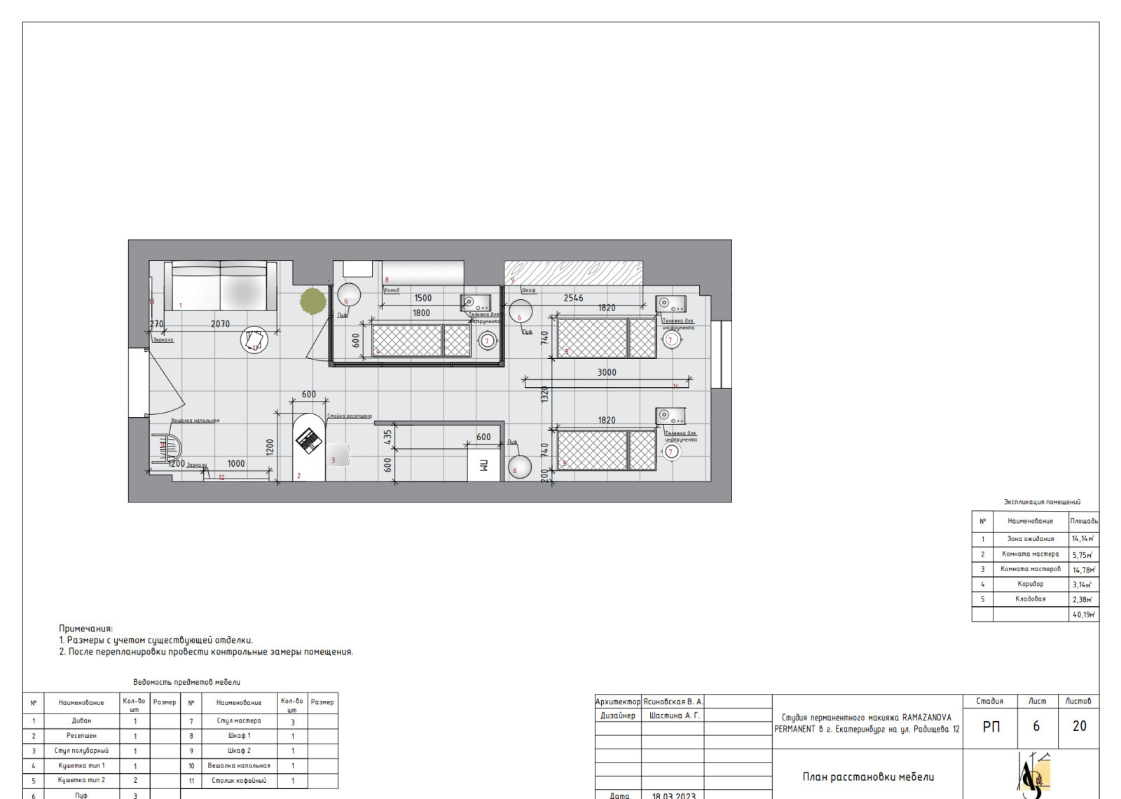 Обложка проекта: Рабочая документация для проекта студии перманентного макияжа