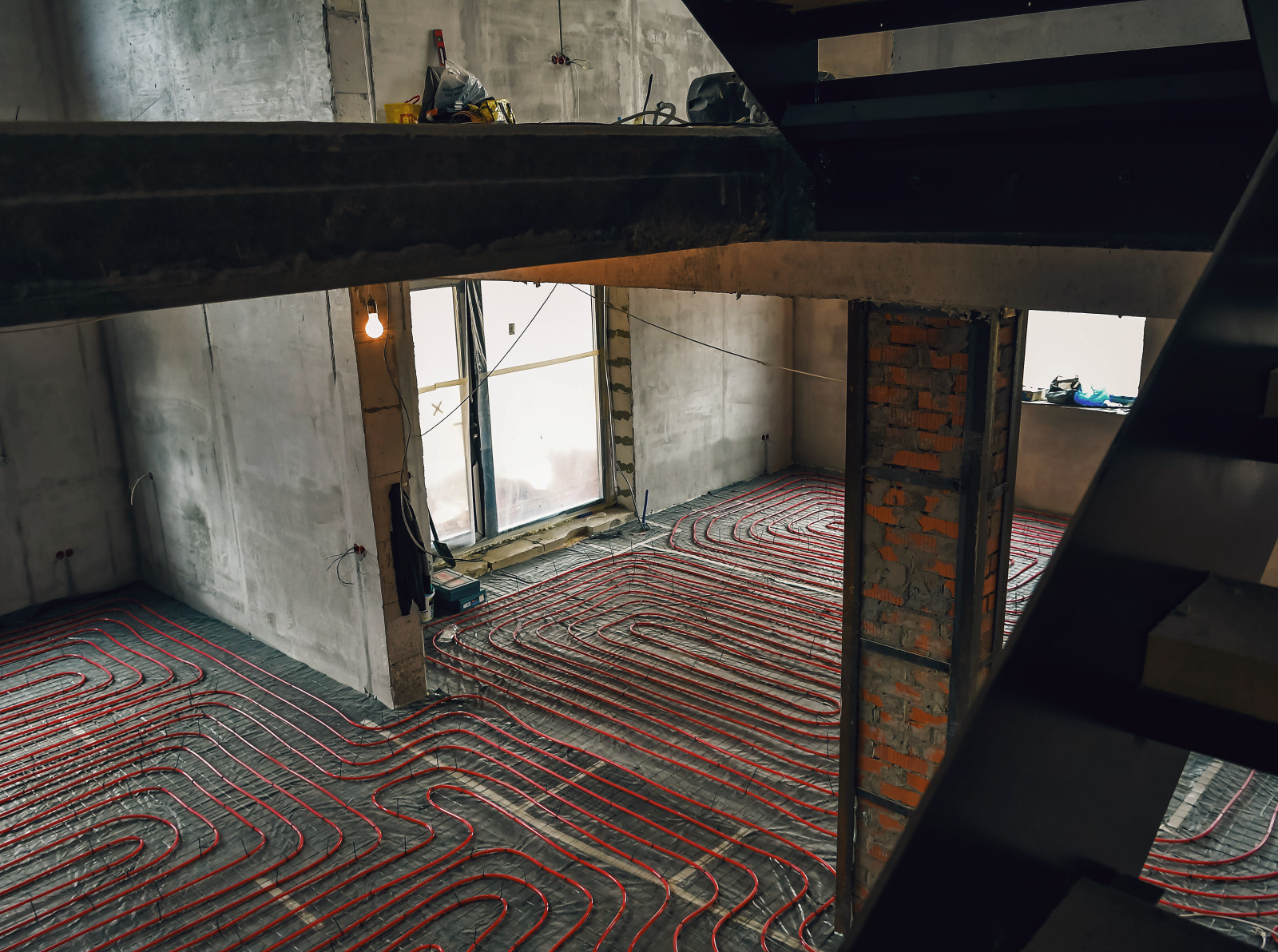 КП Клязьминский парк - монтаж тёплого пола, механизированная стяжка