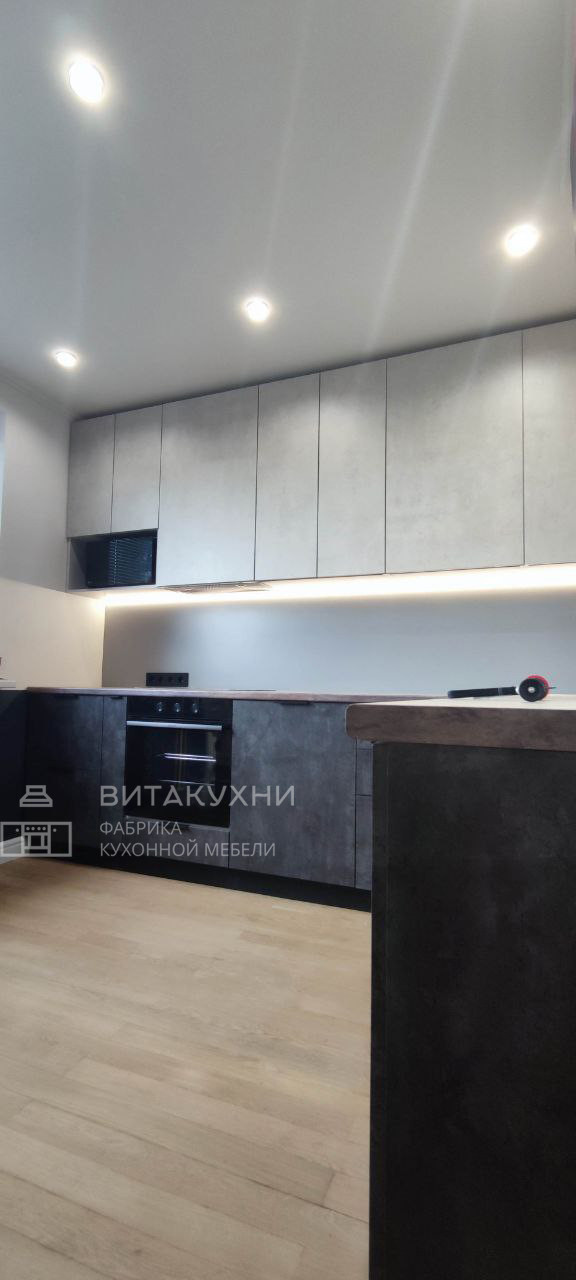 Кухня угловая под бетон