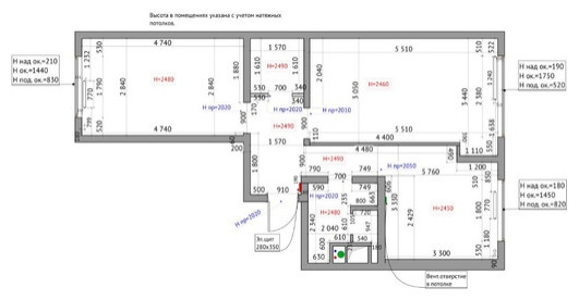 Планировка 2-х комнатной квартиры.
