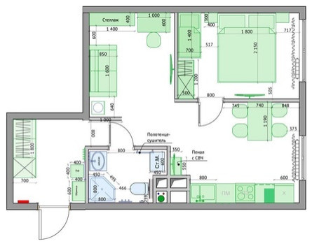 Обложка проекта: Планировка 1-ой квартиры.