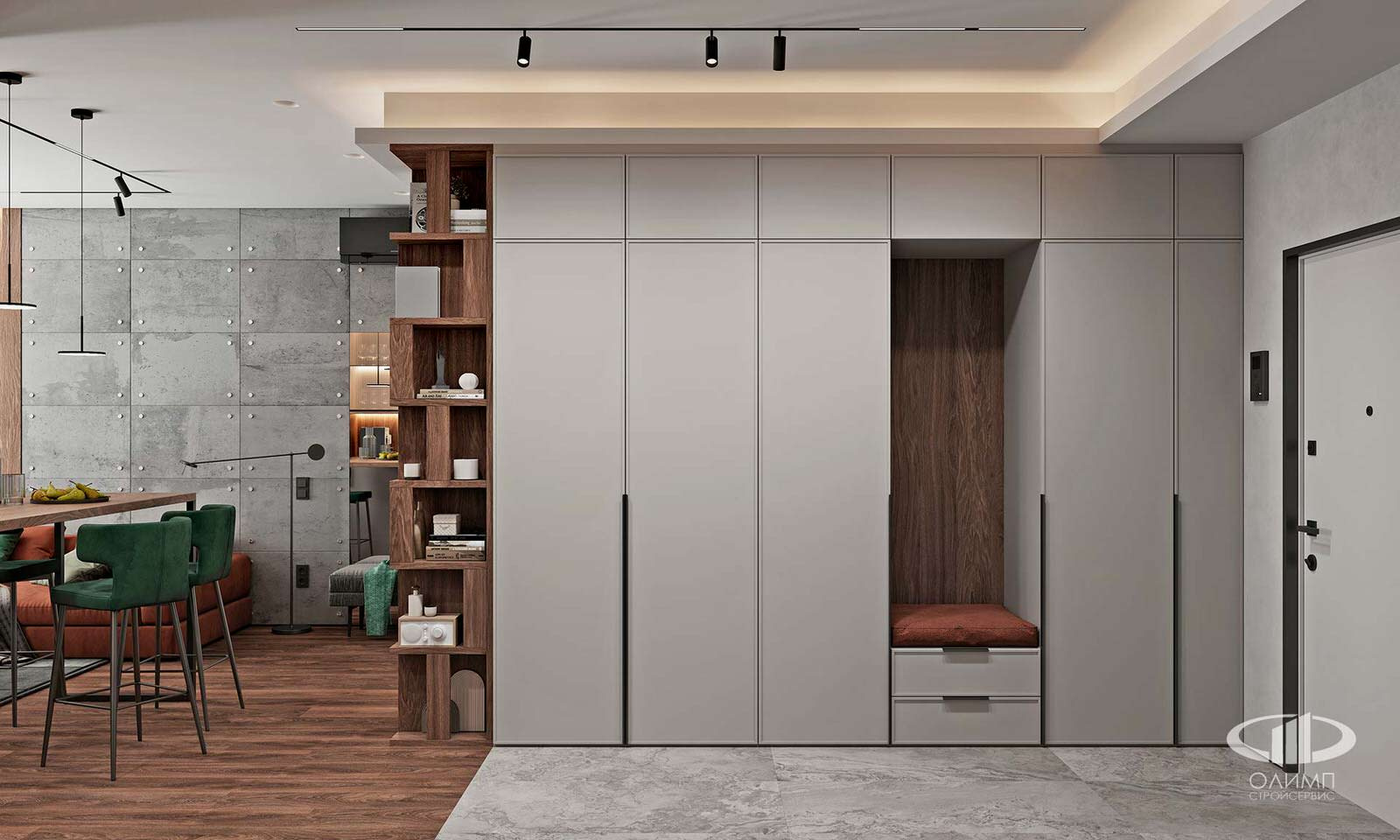 ЖК Крылья: Дизайн интерьера квартиры 50 кв.м. в современном стиле